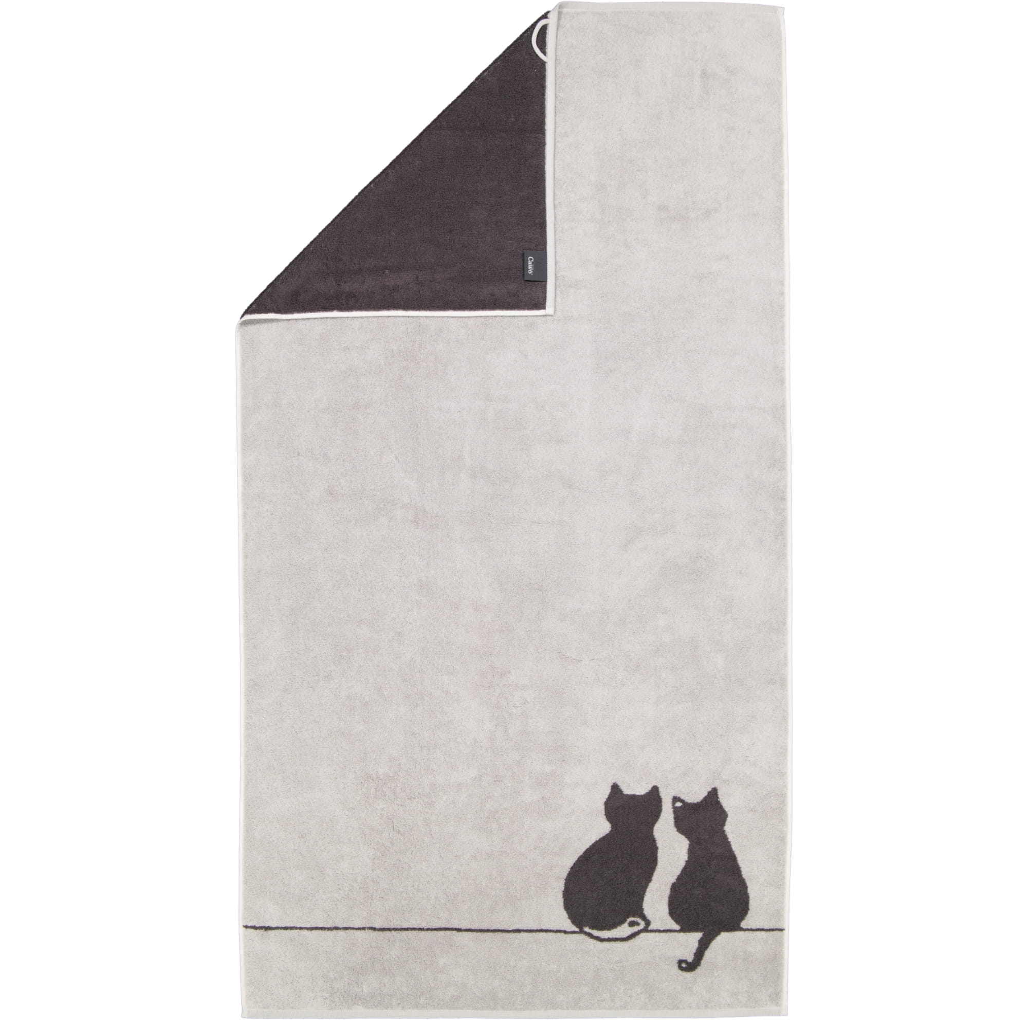 Cawö Handtücher CUTE CATS EDITION You & Me 6263 platin/basalt - 70 - Duschtuch 80x150 cm