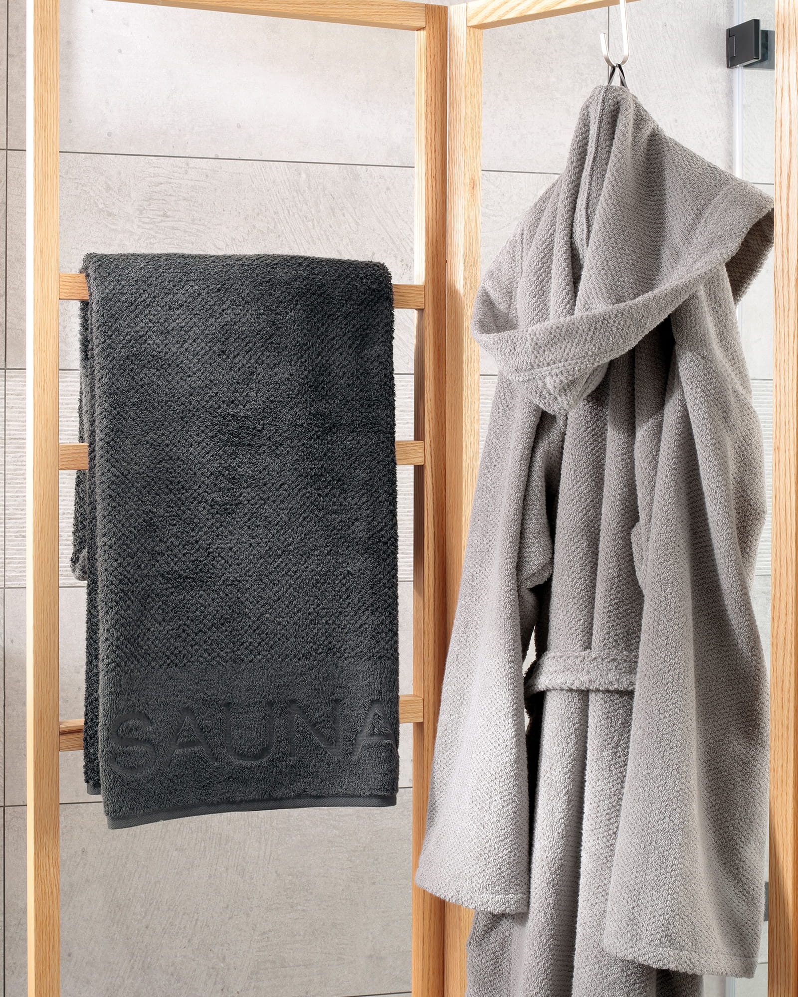 Cawö Saunatücher Pure 6501 basalt - 740 - 80x200 cm