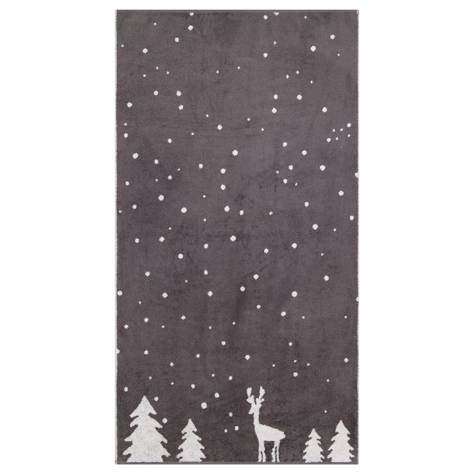 Cawö Handtücher WINTER EDITION Rudi im Schnee 6271 basalt/platin - 77 - Duschtuch 70x140 cm
