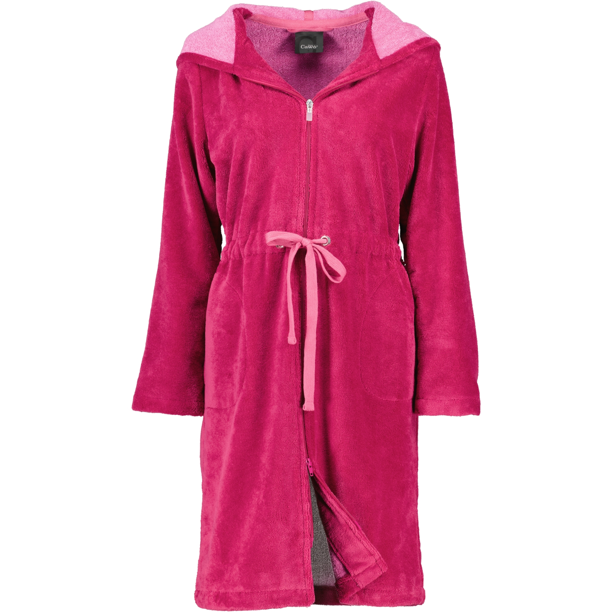 Cawö Home - Damen Bademantel Kurz Kapuze 822 - Farbe: beere - 22
