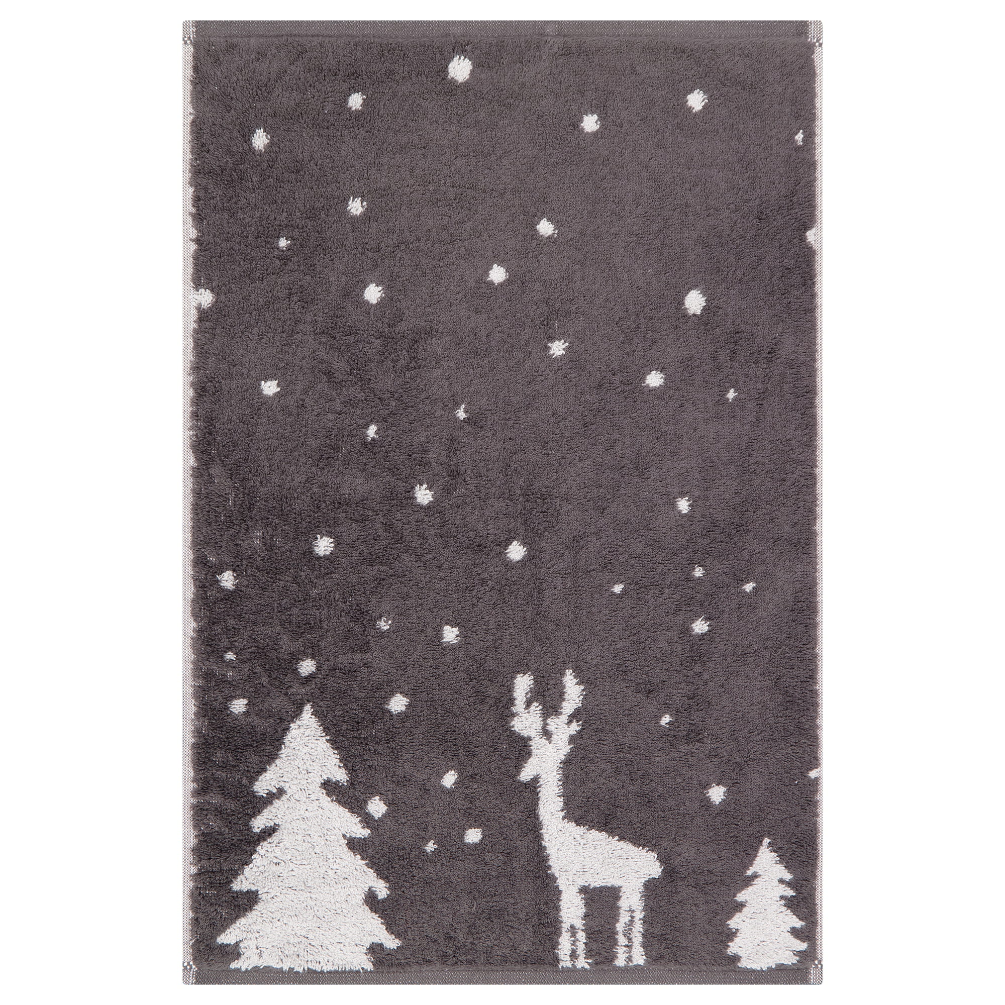 Cawö Handtücher WINTER EDITION Rudi im Schnee 6271 basalt/platin - 77 - Gästetuch 30x50 cm