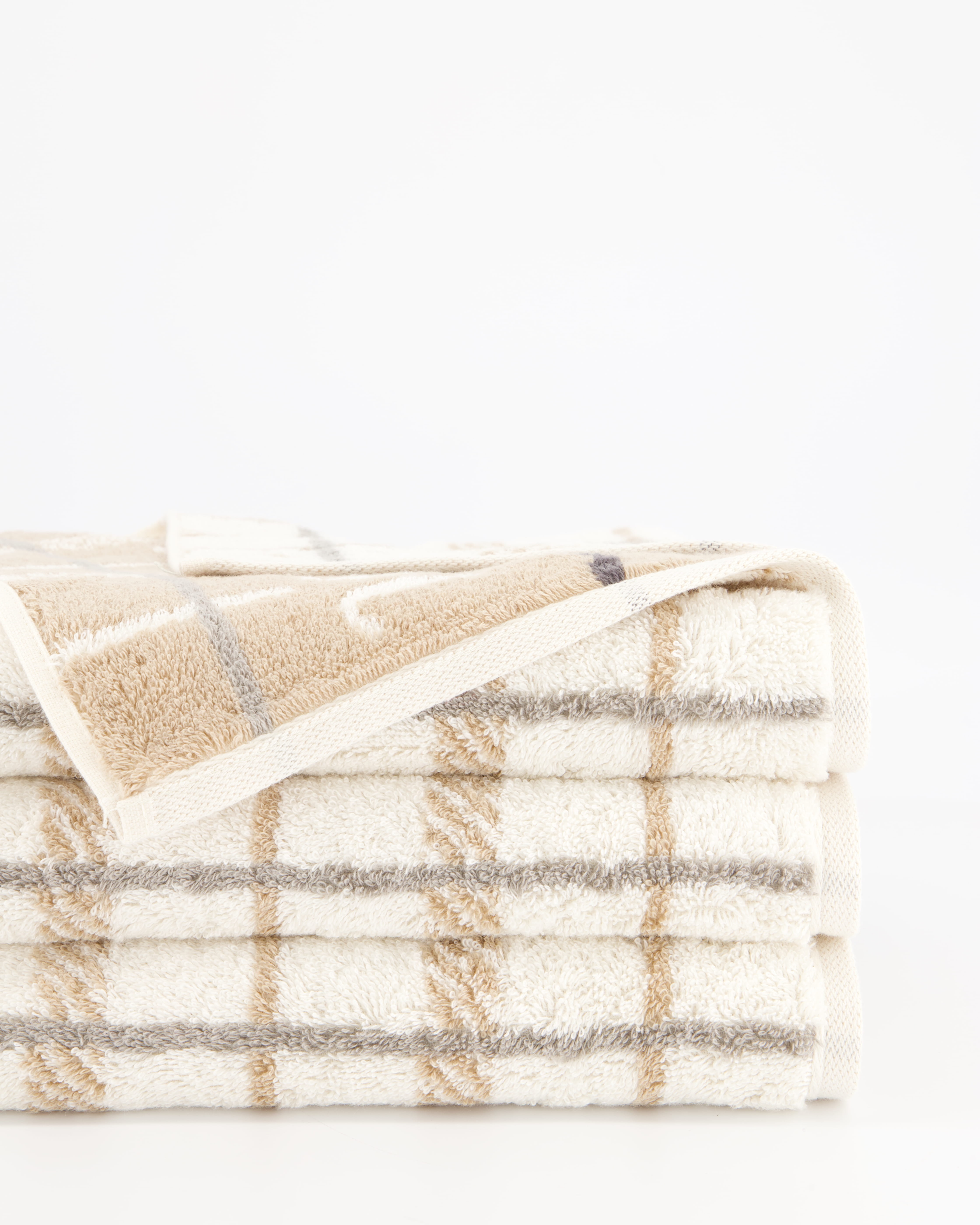 JOOP! Handtücher Contour Checked 1715 Creme - 37 - Duschtuch 80x150 cm