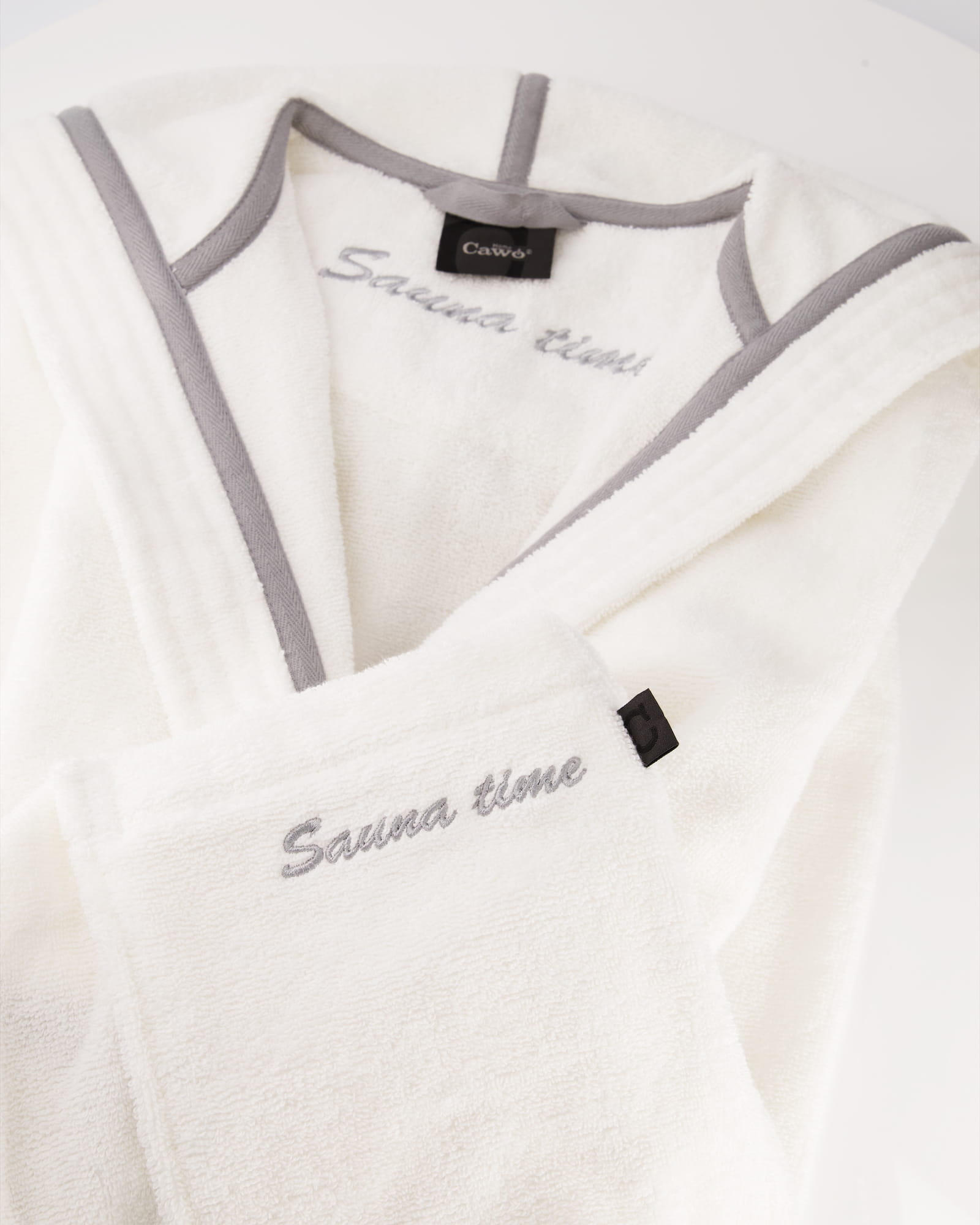 Cawö Home Bademantel Sauna Time Damen Kapuze 832 - Farbe: weiß - 67