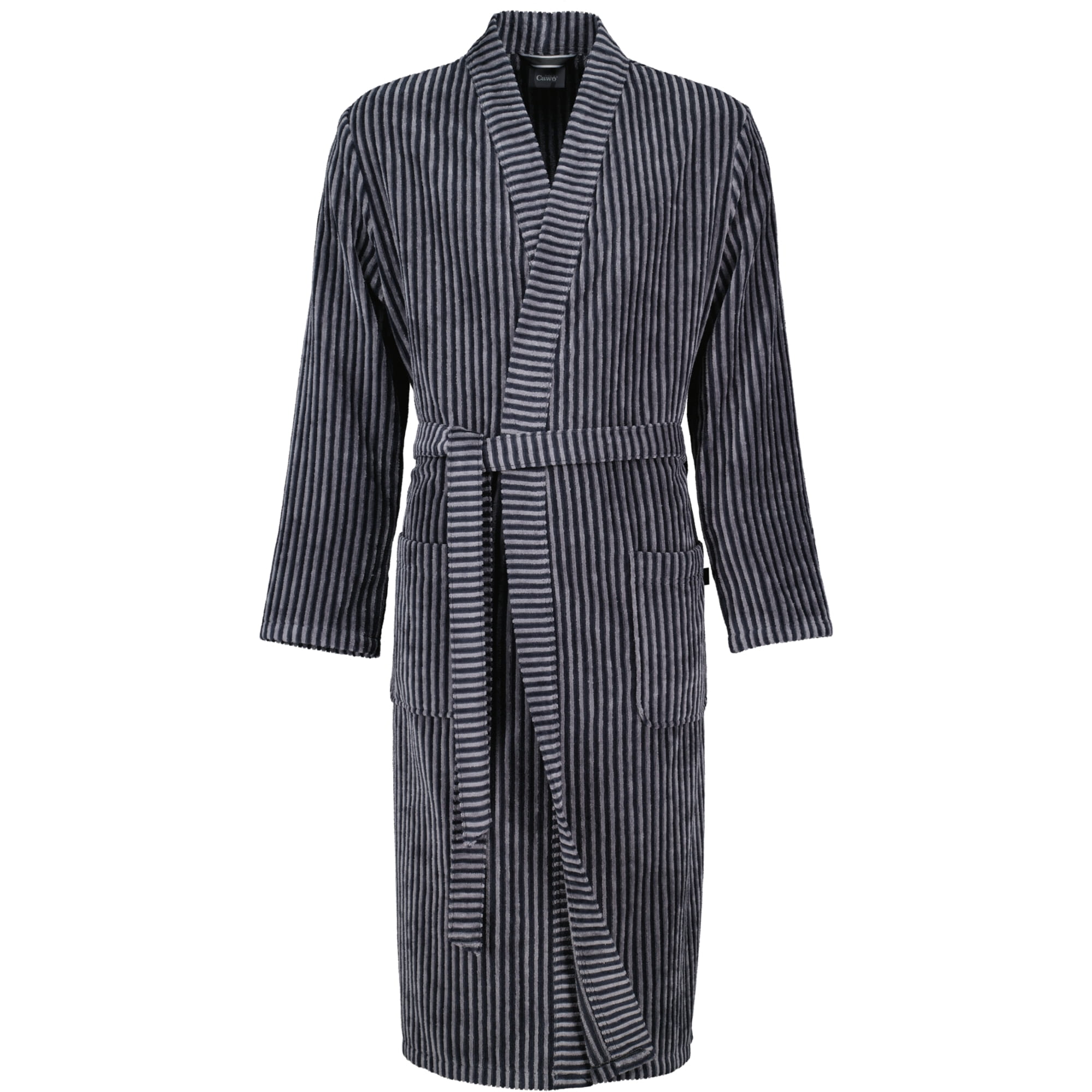 Cawö Bademäntel Herren Kimono Streifen 4854 anthrazit - 97