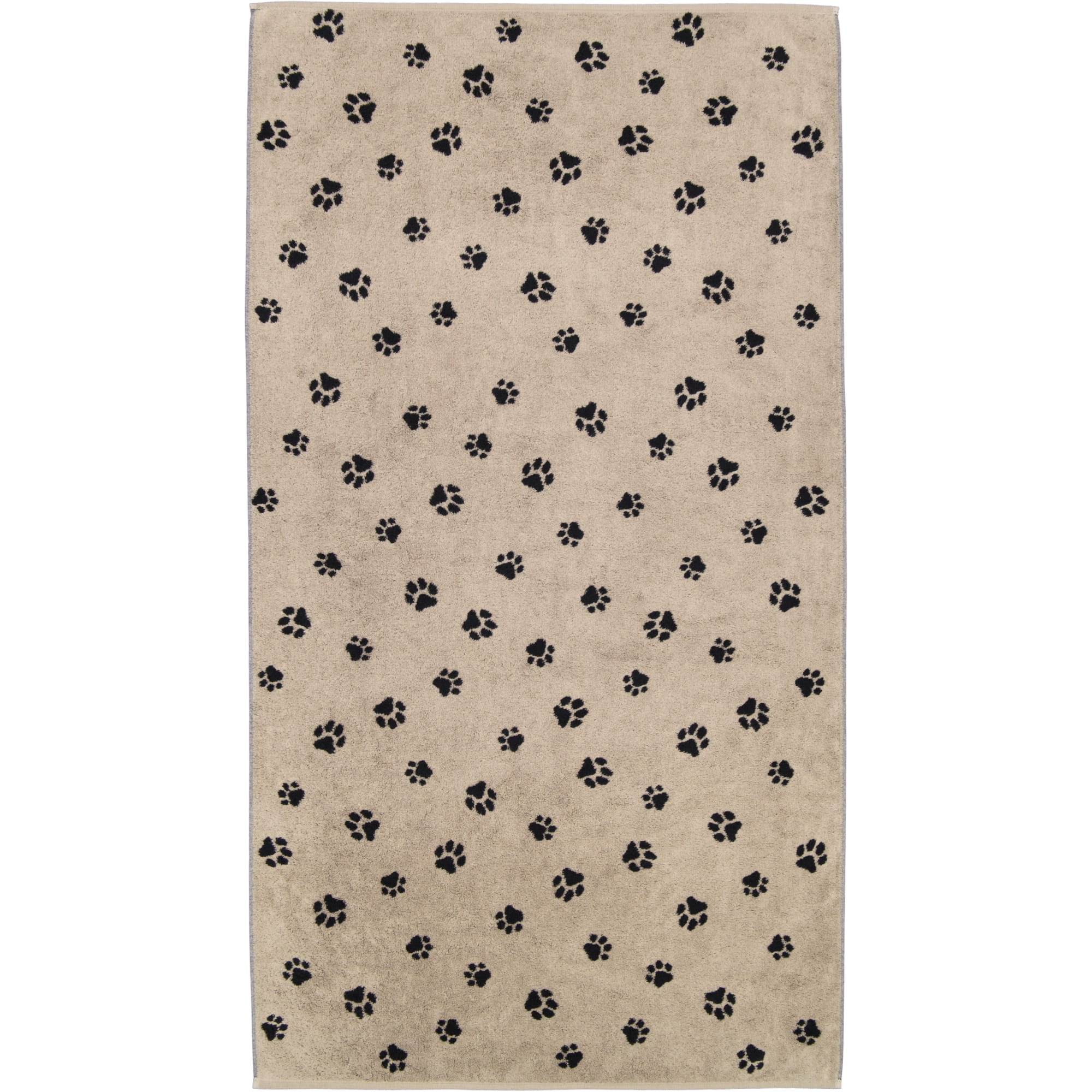 Cawö Handtücher WE LOVE DOGS Paws 6247 Schwarz-Beige - 93 - Duschtuch 80x150 cm