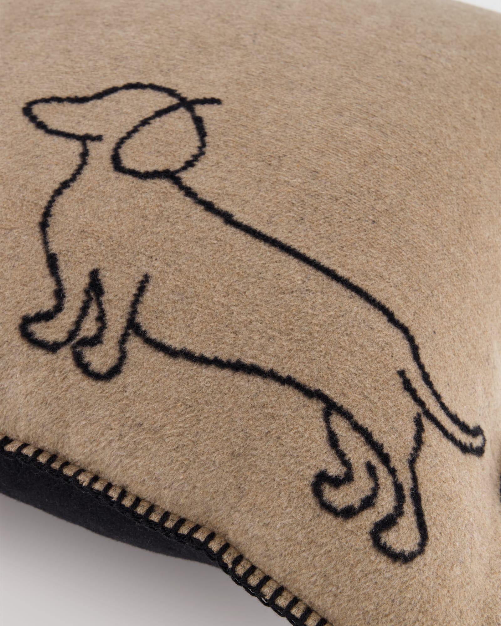 Cawö Kissenhüllen WE LOVE DOGS Companion 62480 schwarz/beige - 93 - 50x50 cm