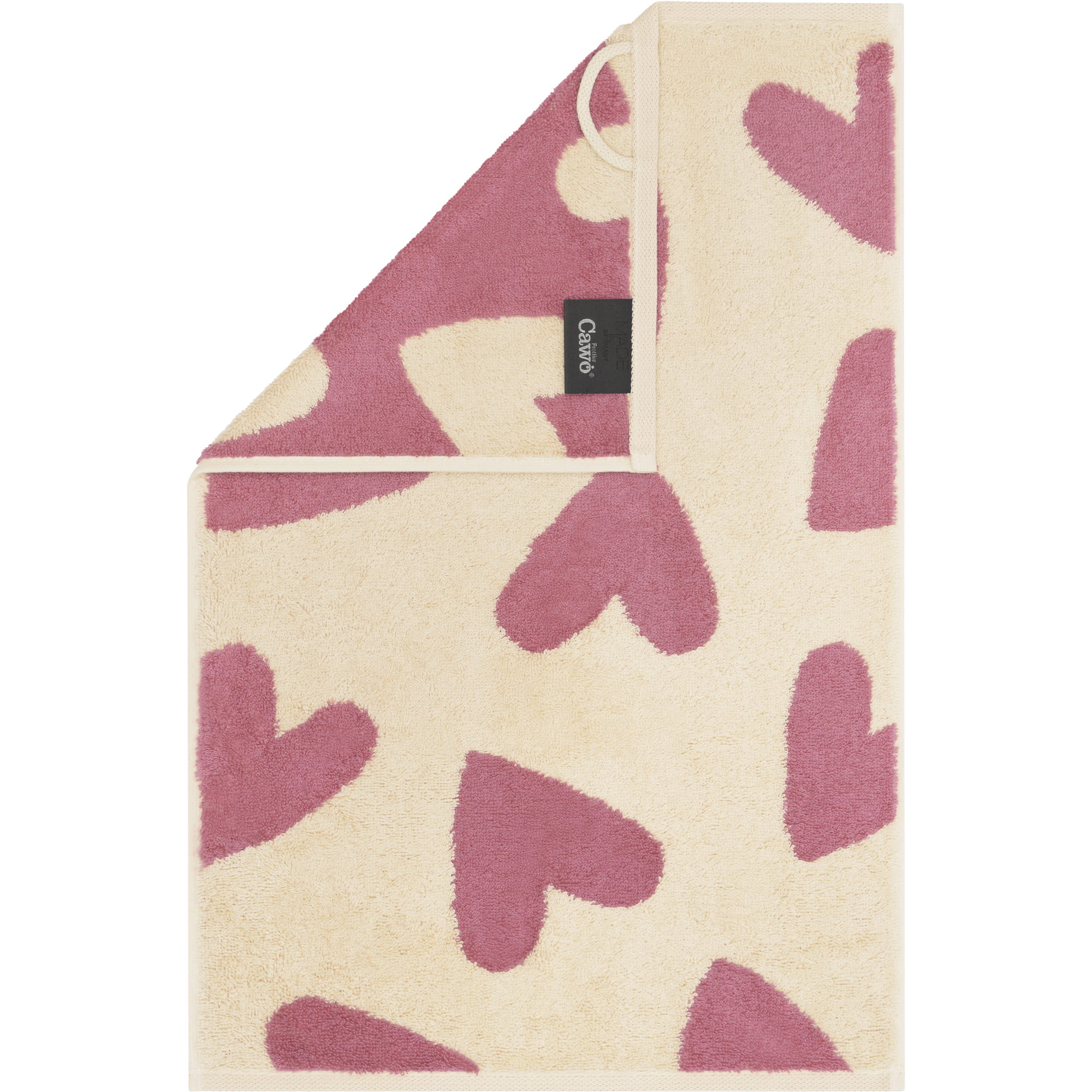 Cawö Handtücher Heart Beats Hearts 6275 beere - 32 - Gästetuch 30x50 cm