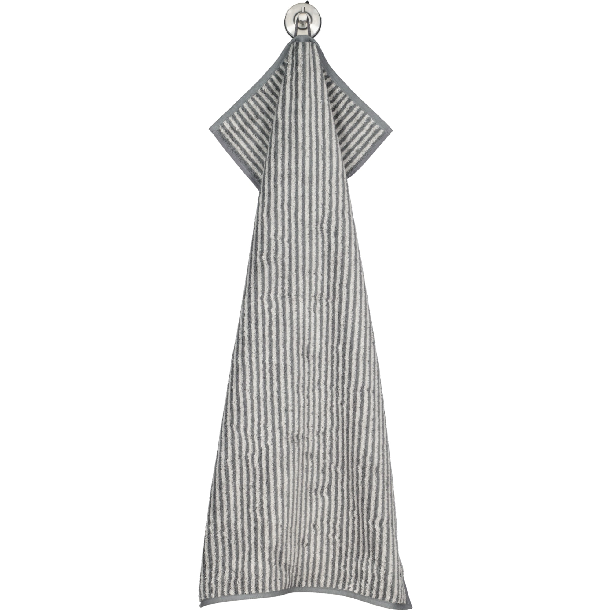 Cawö Handtücher Two-Tone Stripes 480 schiefer - 77 - Handtuch 50x100 cm