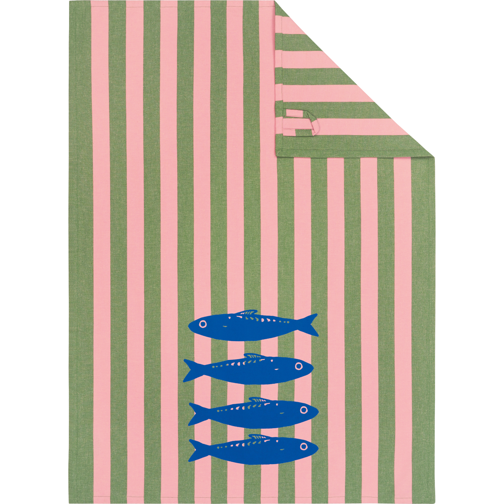 Cawö Home Geschirrtücher Prints & Stripes Sardinen 543 oliv/rosa - 24 - 50x70 cm