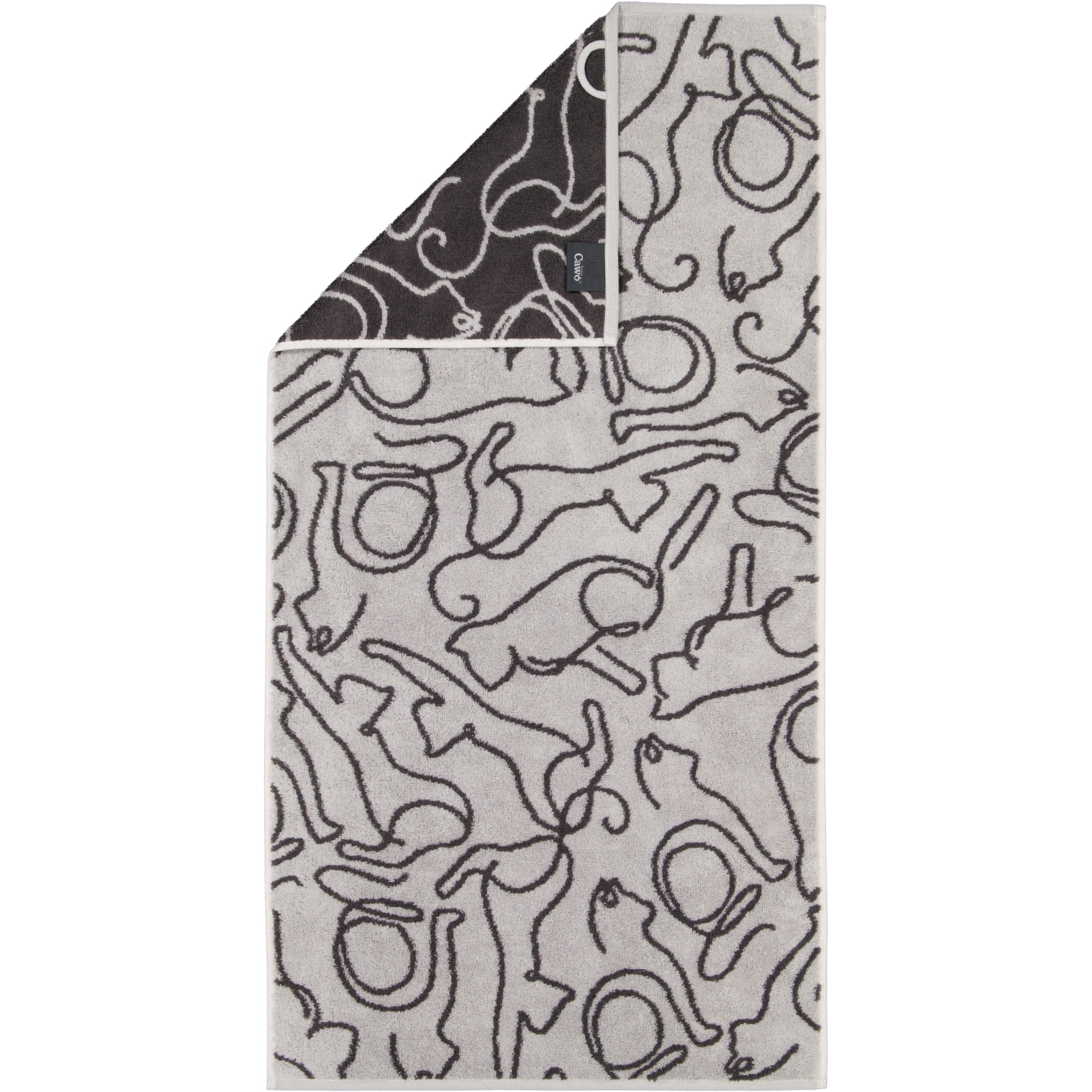 Cawö Handtücher CUTE CATS EDITION Cats 6264 platin/basalt - 70
