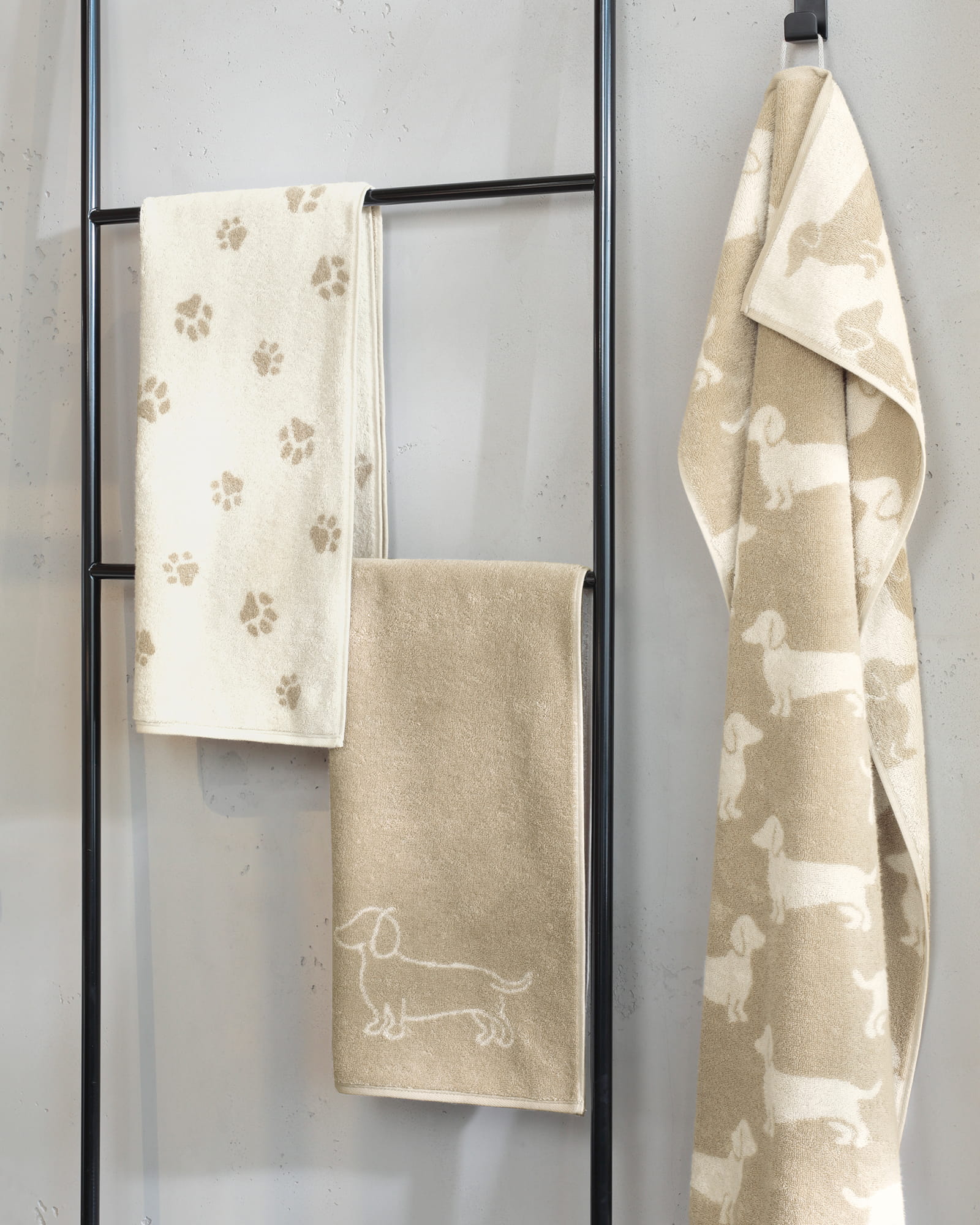 Cawö Handtücher WE LOVE DOGS 6246 Natur-Beige - 33 - Duschtuch 80x150 cm