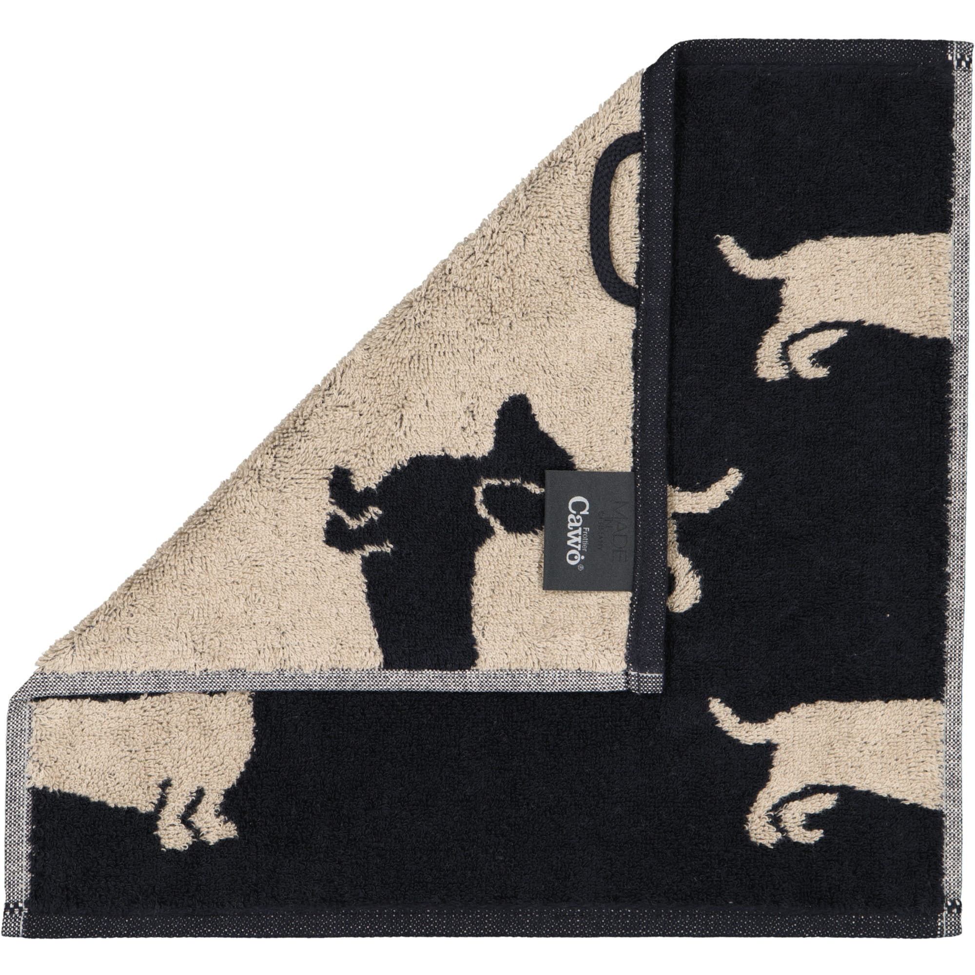 Cawö Seiftücher WE LOVE DOGS Mix 6249 3er Set Schwarz-Beige - 93 - 30x30 cm