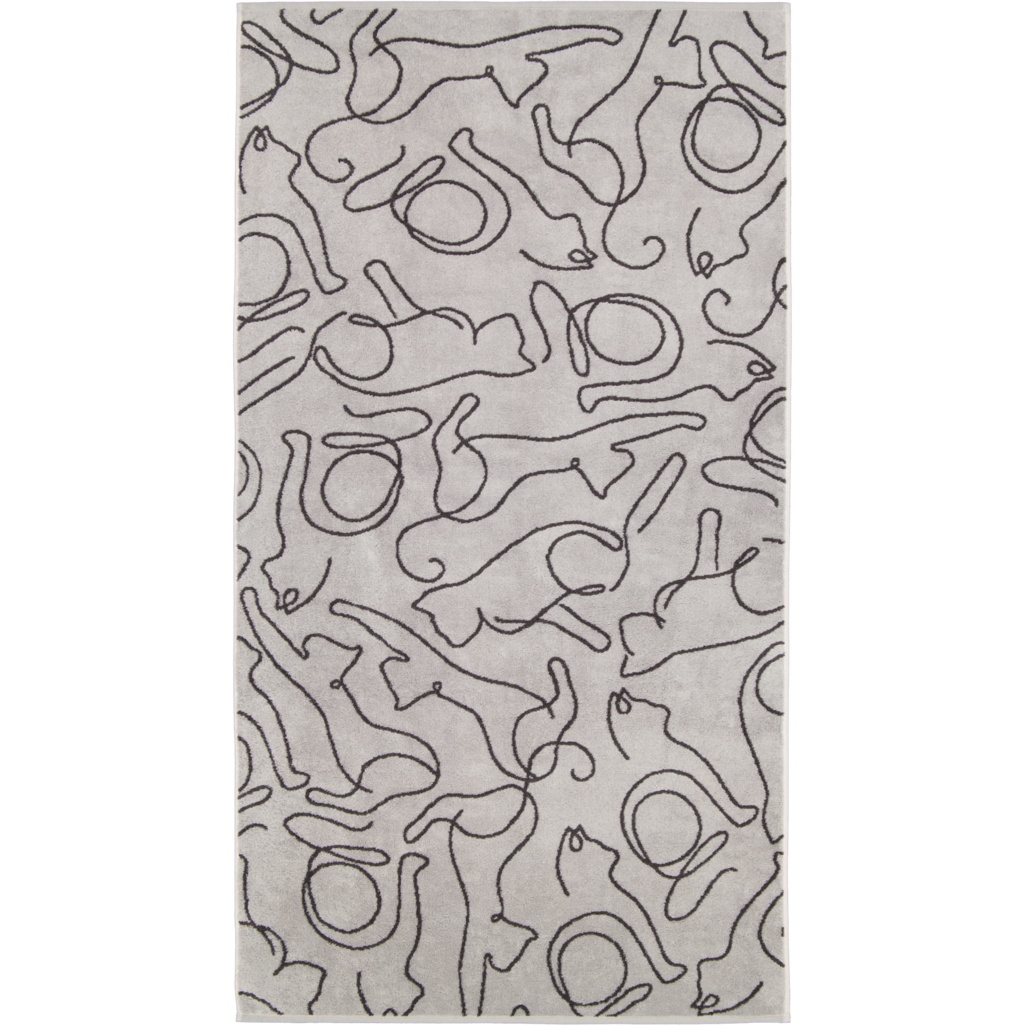 Cawö Handtücher CUTE CATS EDITION Cats 6264 platin/basalt - 70 - Duschtuch 80x150 cm