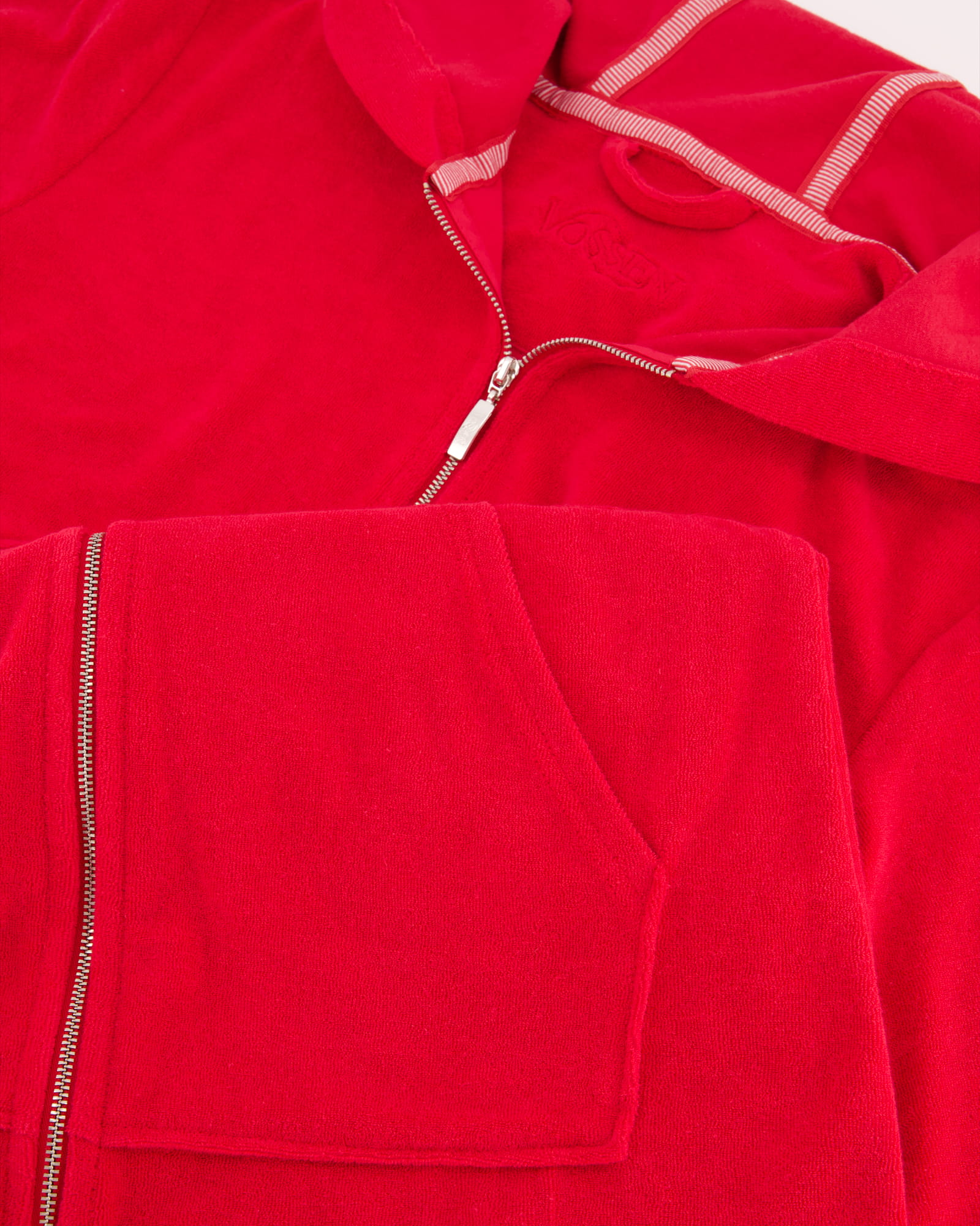 Vossen Bademäntel Damen Kurzmantel mit Kapuze Tampa kirschrot - 3680