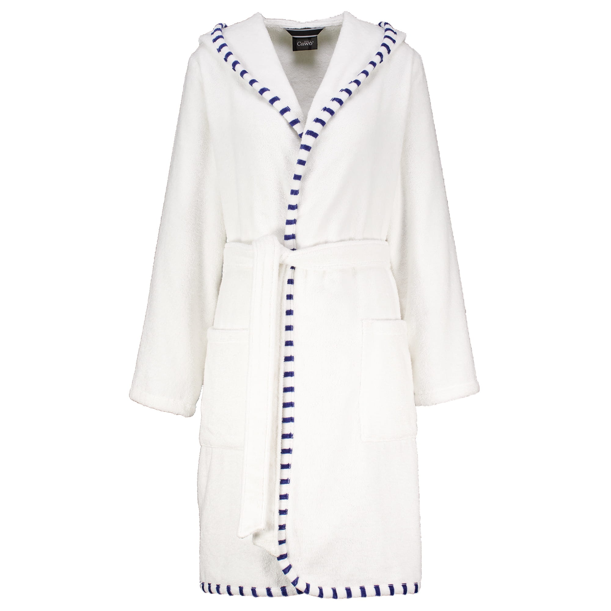 Cawö Home Bademäntel Damen Kapuze Breton 848 weiß - 600