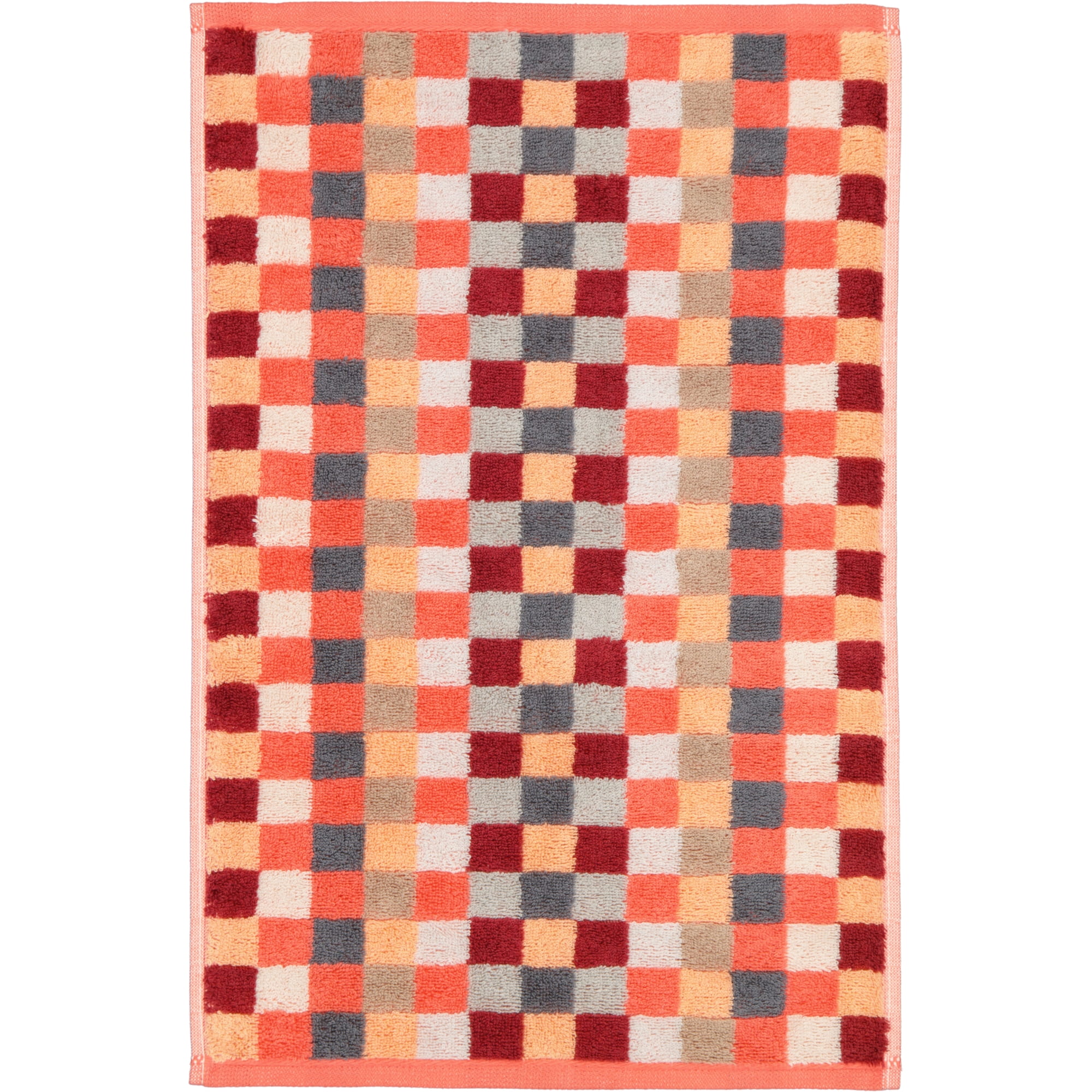 Cawö - Unique Karo 942 - Farbe: koralle - 22 - Gästetuch 30x50 cm