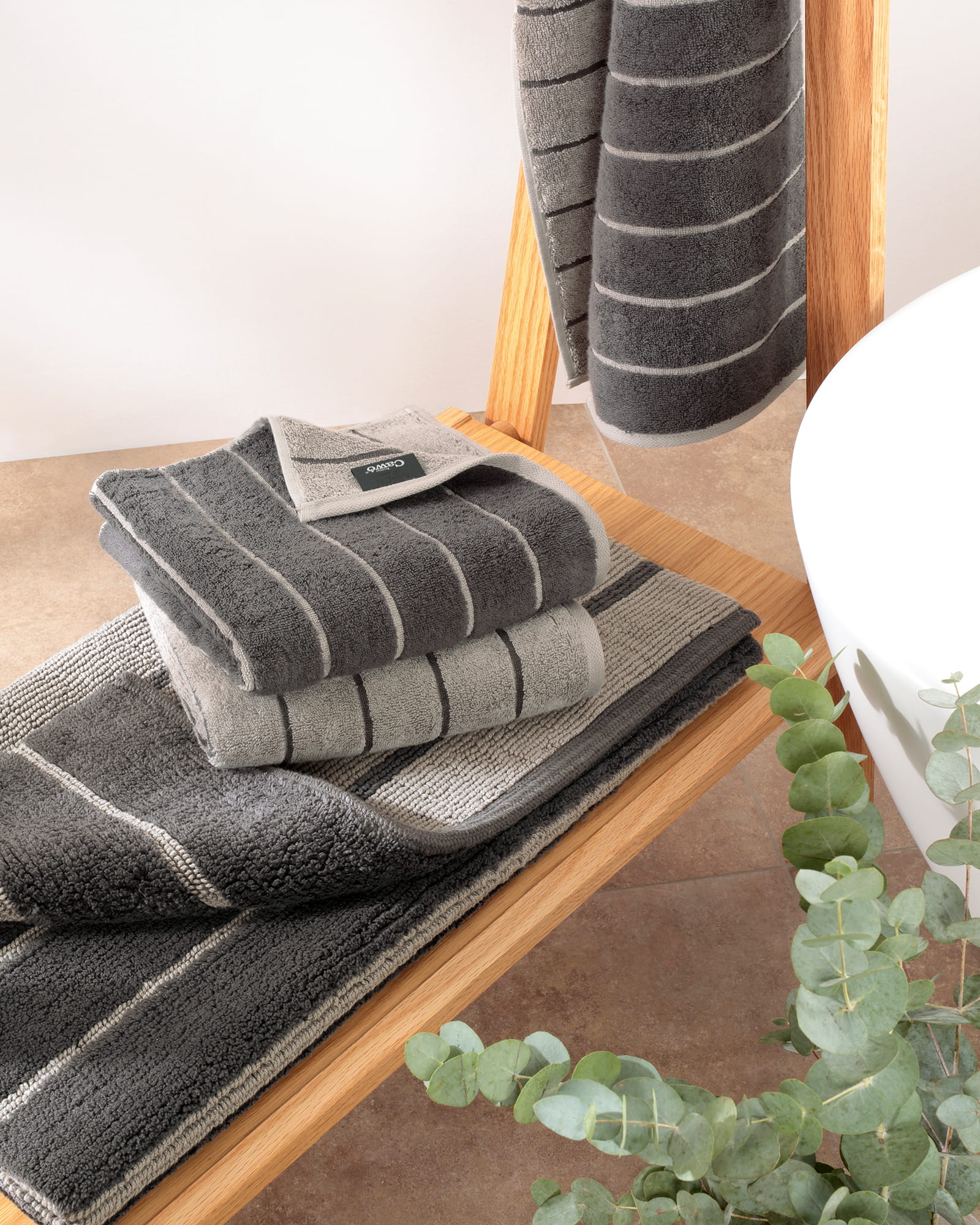 Cawö Handtücher Balance Doubleface 6232 anthrazit - 73 - Seiflappen 30x30 cm