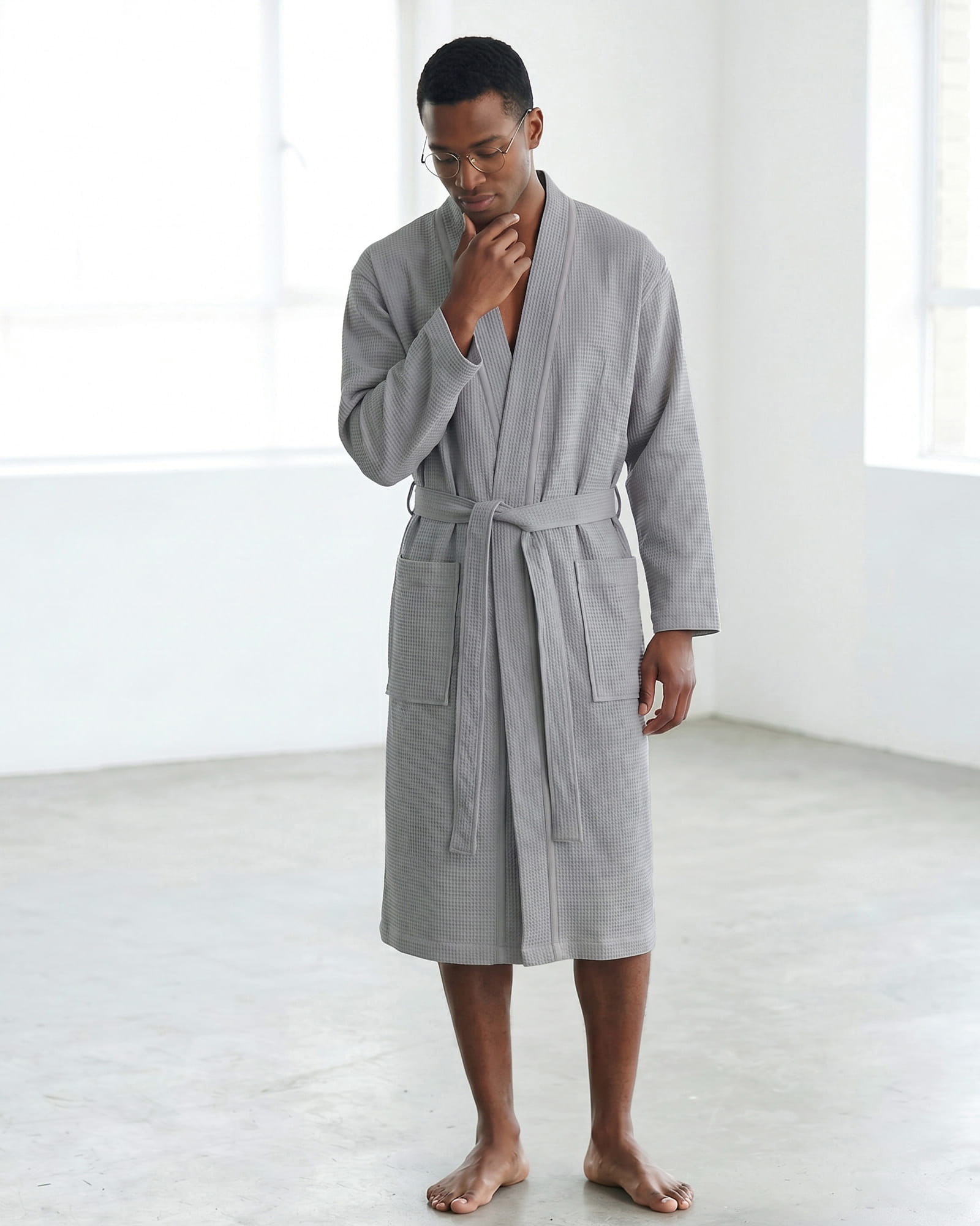 Cawö Home Bademäntel Herren Kimono 816 metal - 71 - S