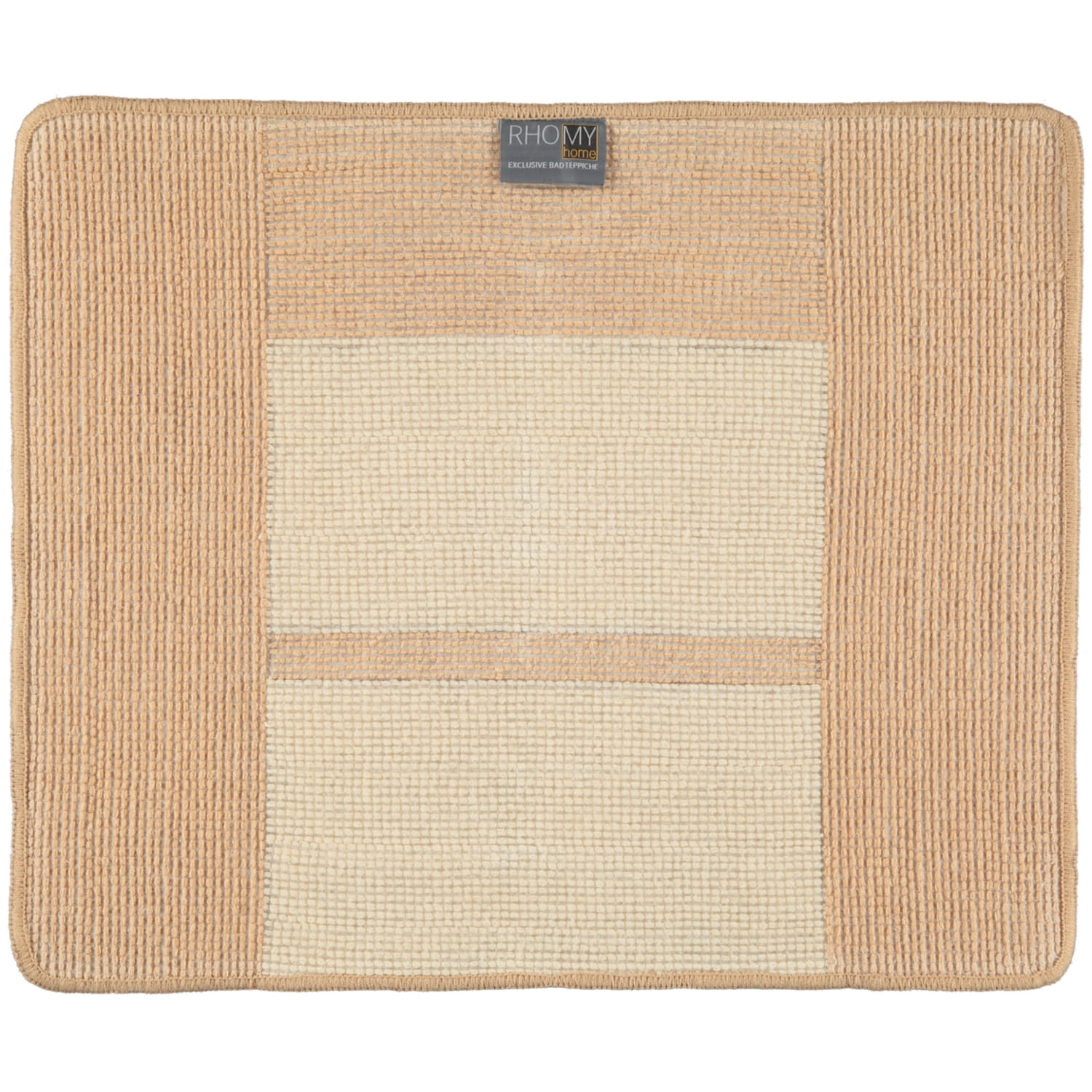 Rhomtuft RHOMY - Badteppich Liberty 256 - Farbe: beige/weiß - 410 - 50x60 cm