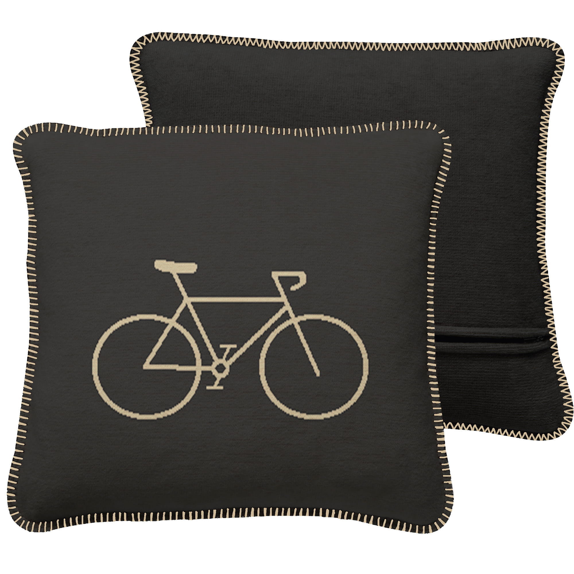 Cawö Kissenhüllen VELO EDITION Fahrrad 62980 basalt - 77 - 50x50 cm