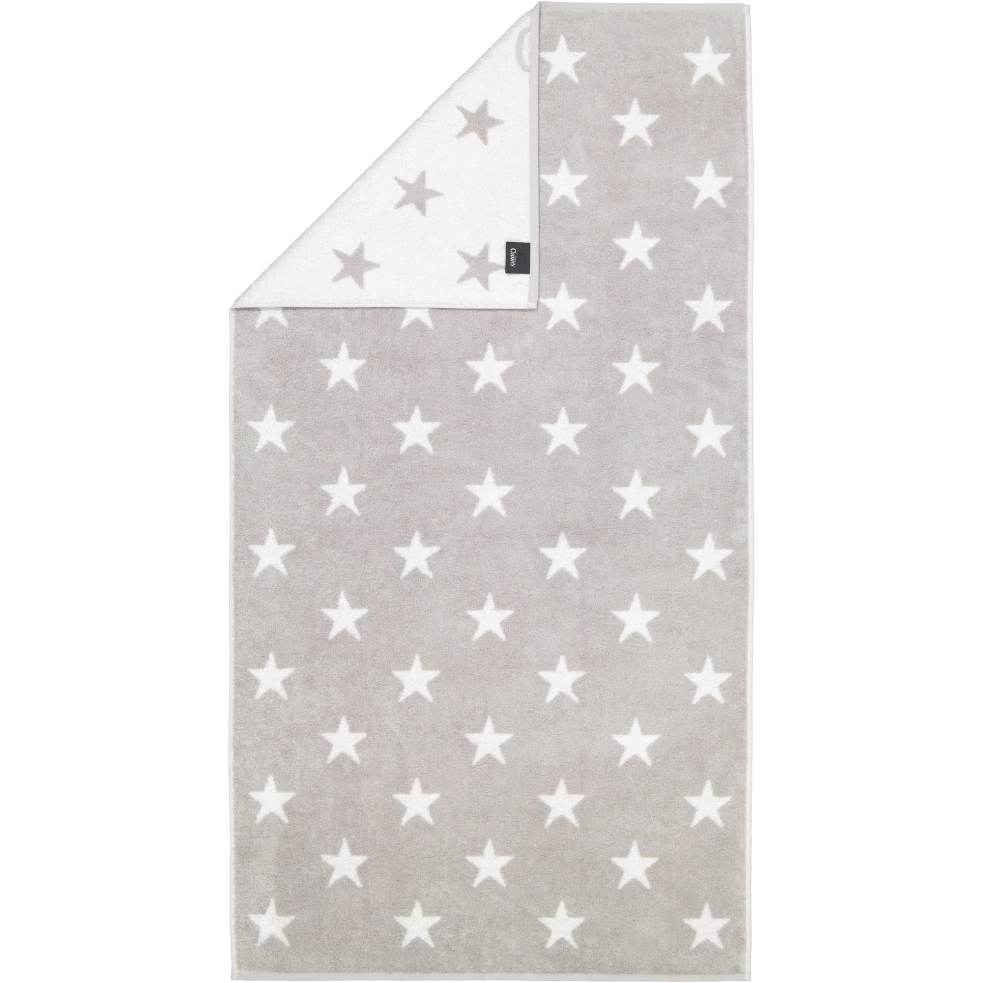 Cawö Handtücher NEW STARS Sterne groß 6260 platin/weiß - 76 - Duschtuch 70x140 cm