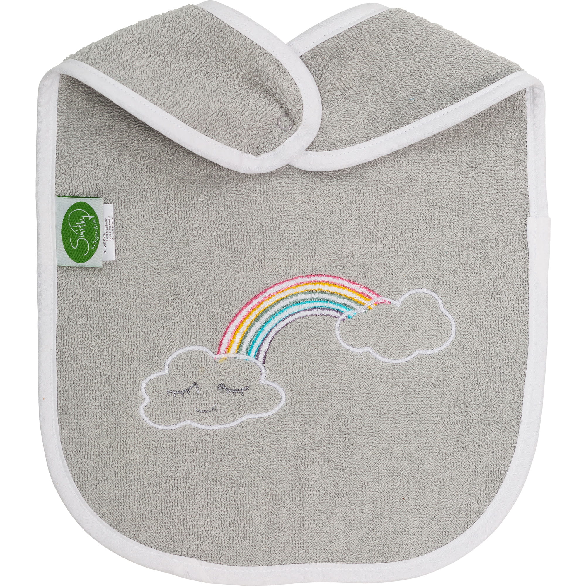 Smithy Wolkenweich Regenbogen - Lätzchen 24 x 24 cm - Farbe: grau (1805064)