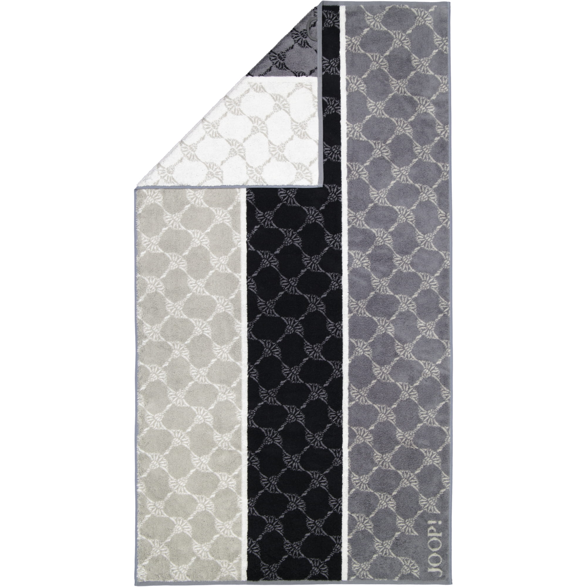 JOOP! Signature Cornflower Stripes 1657 - Farbe: Schwarz - 97 - Duschtuch 80x150 cm