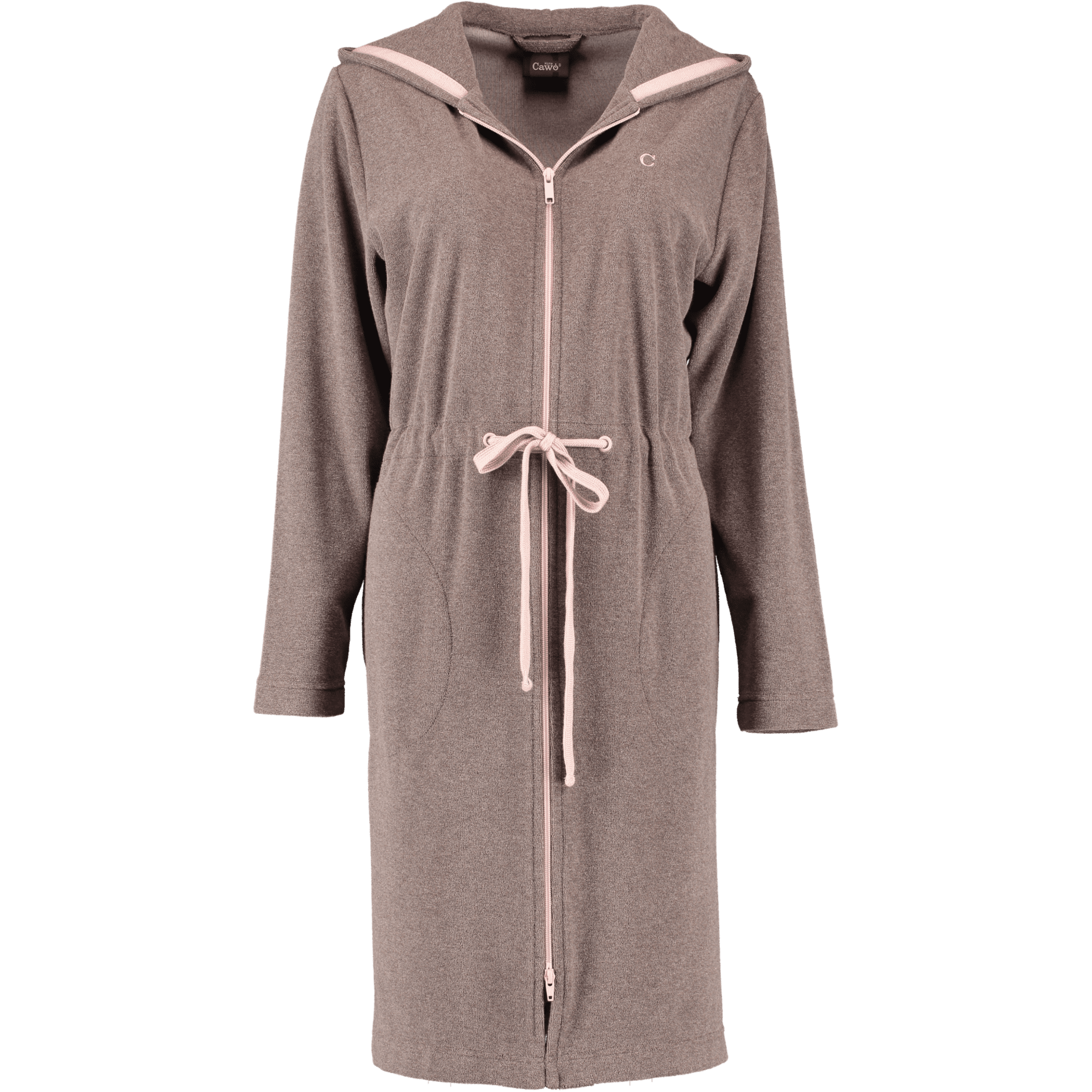 Cawö Home Bademäntel Damen Kurzmantel mit Kapuze Active 821 mocca-rosé - 32
