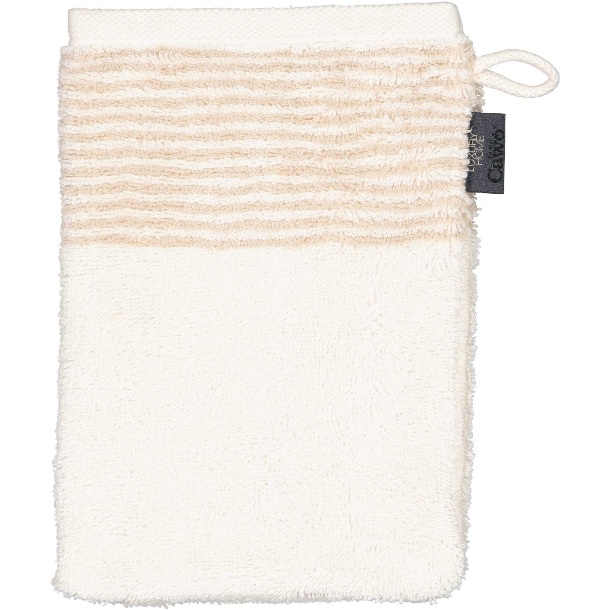 Cawö Handtücher Luxury Home Two-Tone 590 natur - 36 - Waschhandschuh 16x22 cm