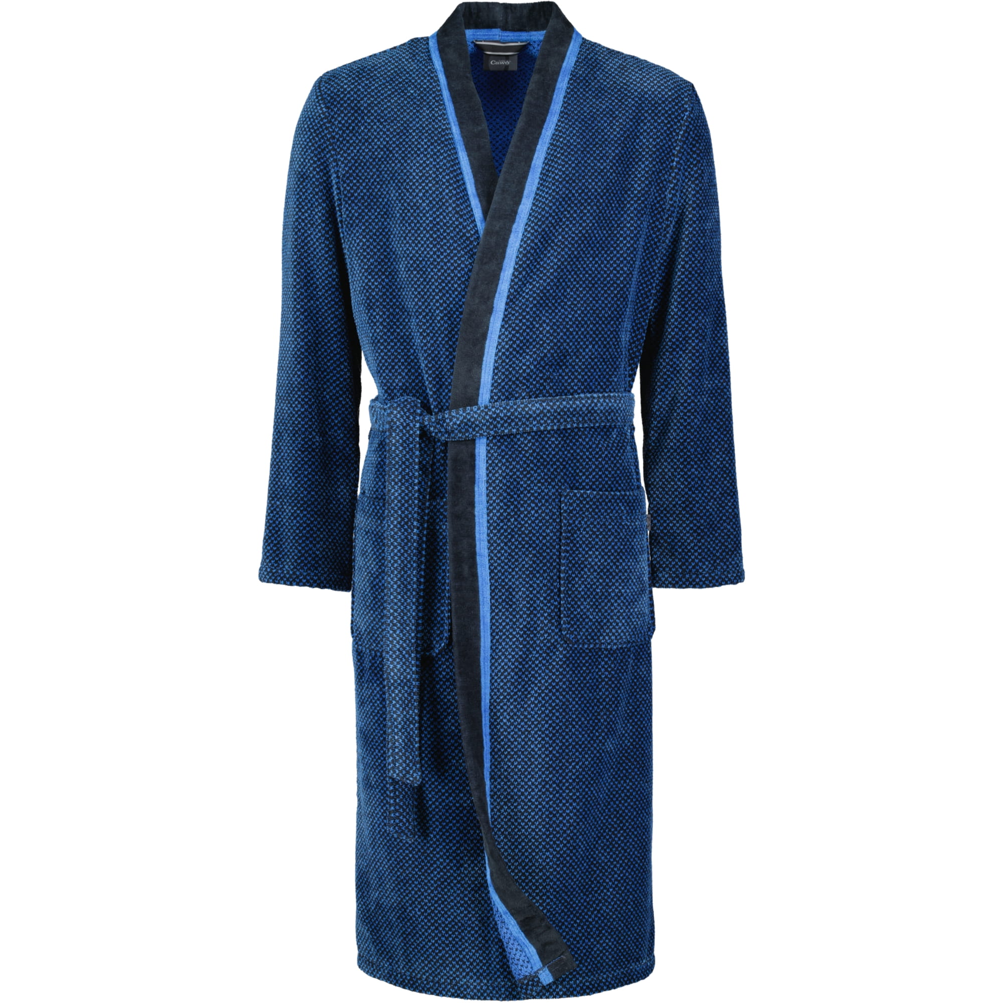 Cawö - Herren Bademantel Kimono 4839 - Farbe: blau/schwarz - 19