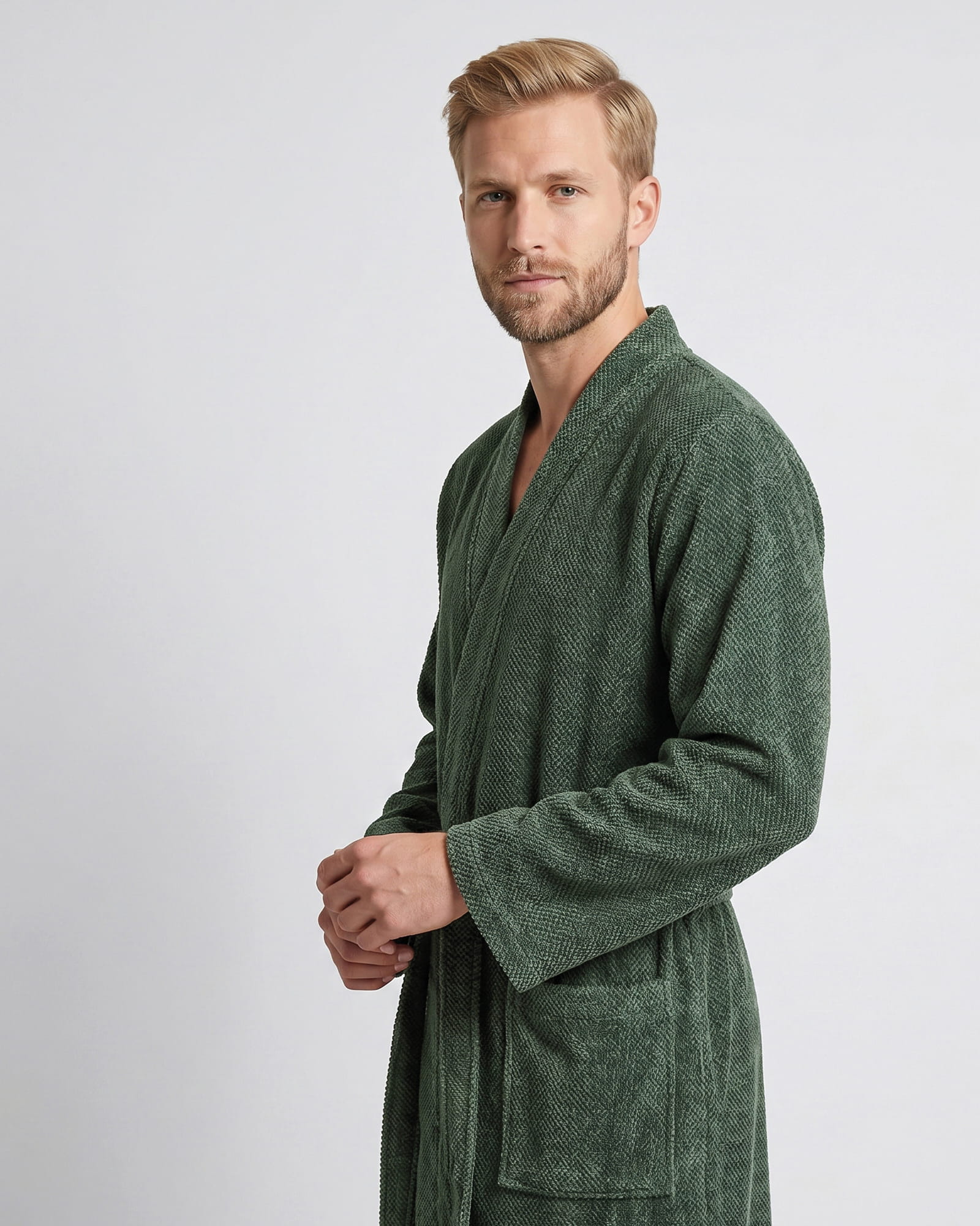 Cawö Bademäntel Herren Kimono Streifen 5507 field - 47