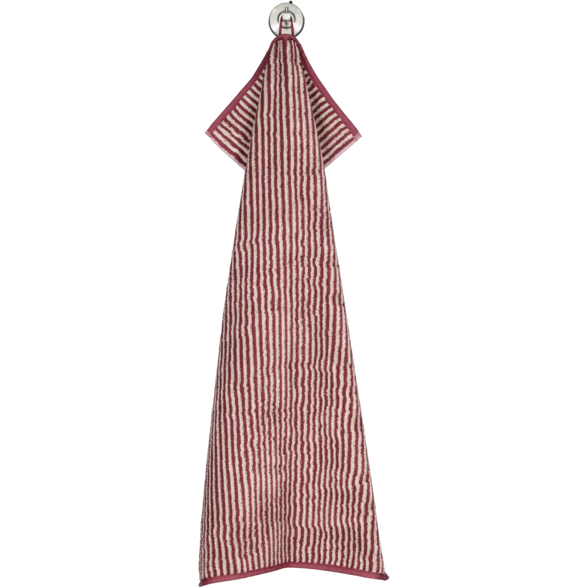 Cawö Handtücher Two-Tone Stripes 480 bordeaux - 23 - Handtuch 50x100 cm