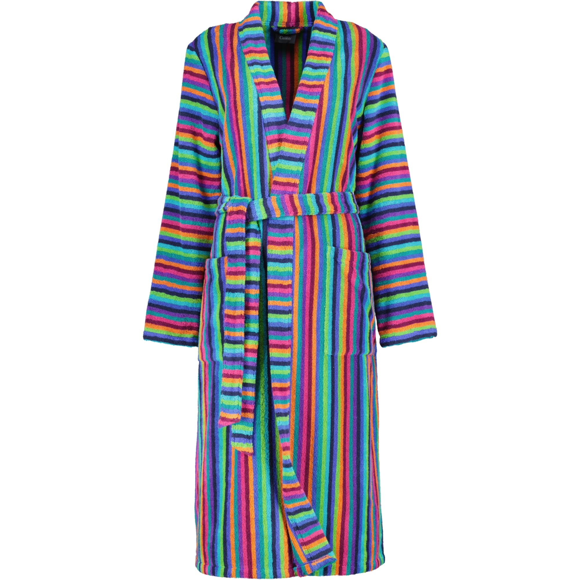 Cawö - Damen Bademantel Walkfrottier - Kimono 7048 - Farbe: 84 - multicolor