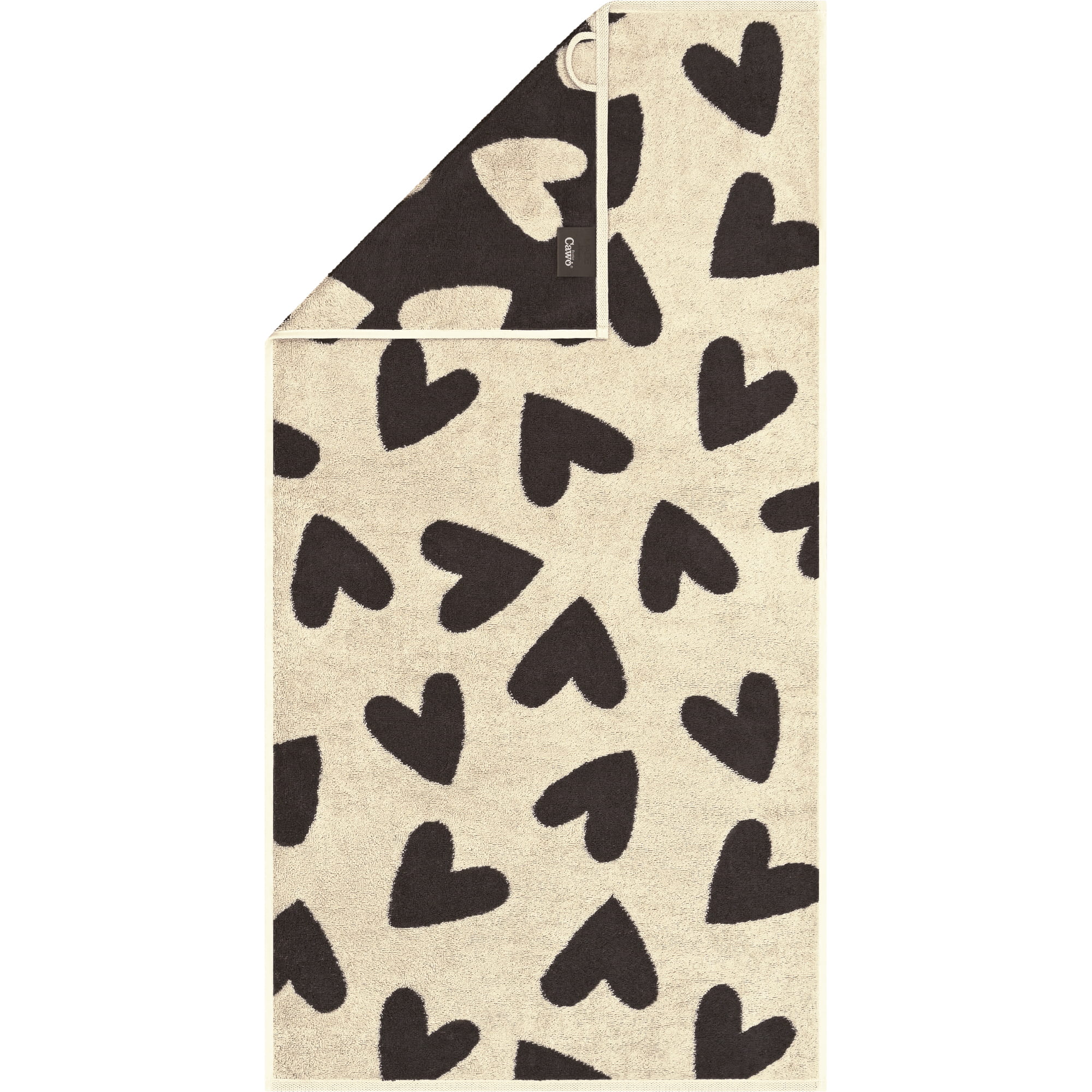 Cawö Handtücher Heart Beats Hearts 6275 basalt - 37 - Handtuch 50x100 cm