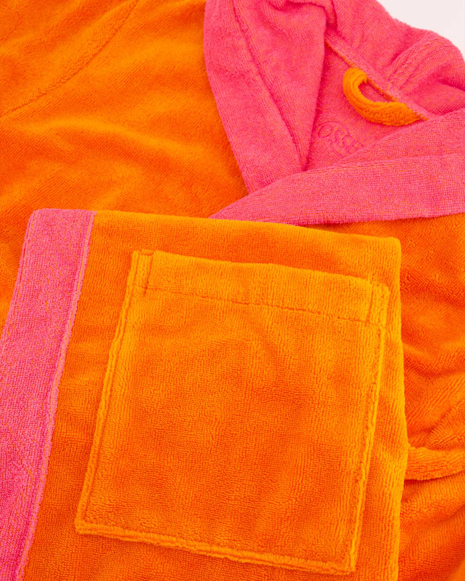 Vossen Bademäntel unisex Kapuze Poppy electric orange/prim rose - 0033 - XS
