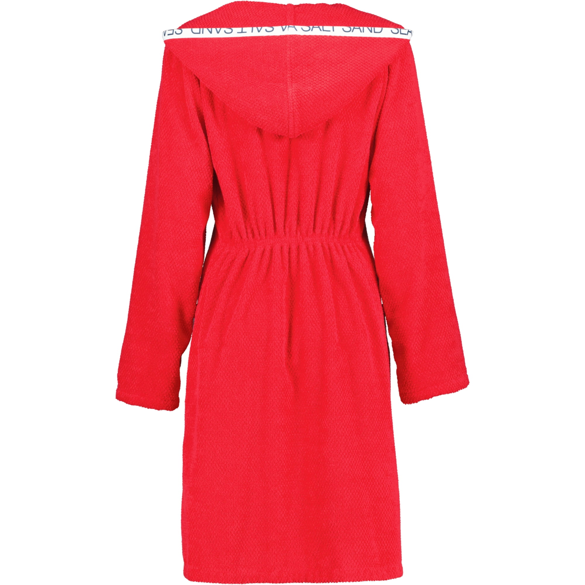 Cawö Damen Bademantel Sea Salt Sand 3101 Kapuze kurz RV - Farbe: rot - 203 - S