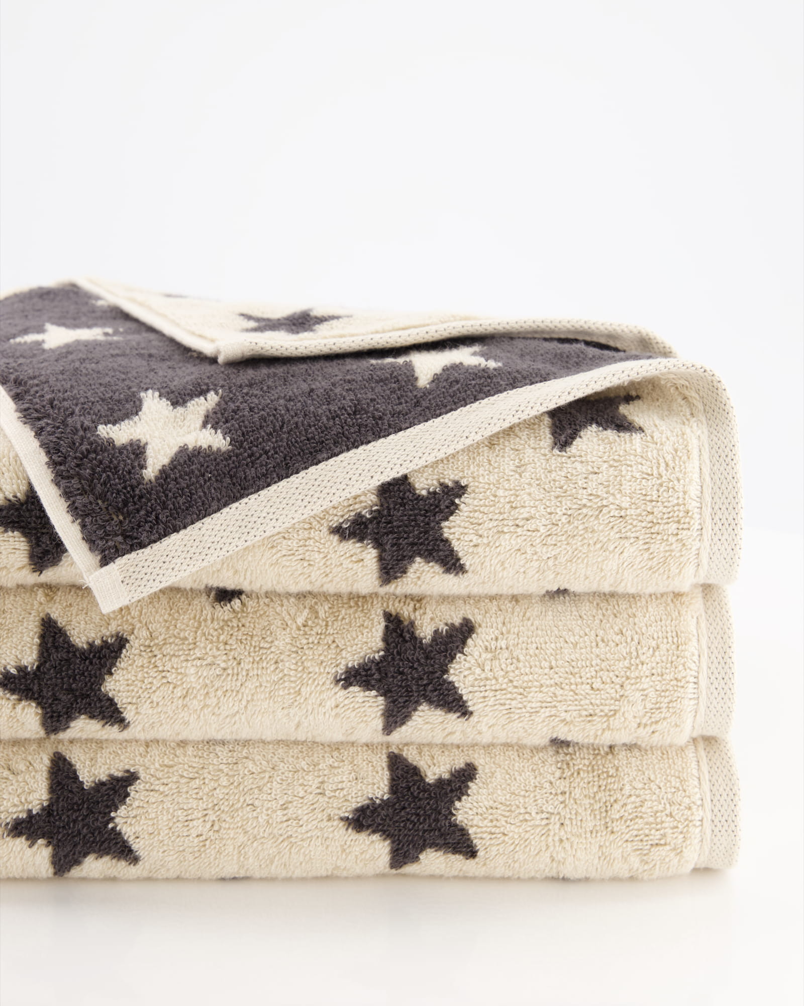 Cawö Handtücher NEW STARS Sterne klein 6261 beige/basalt - 37 - Waschhandschuh 16x22 cm