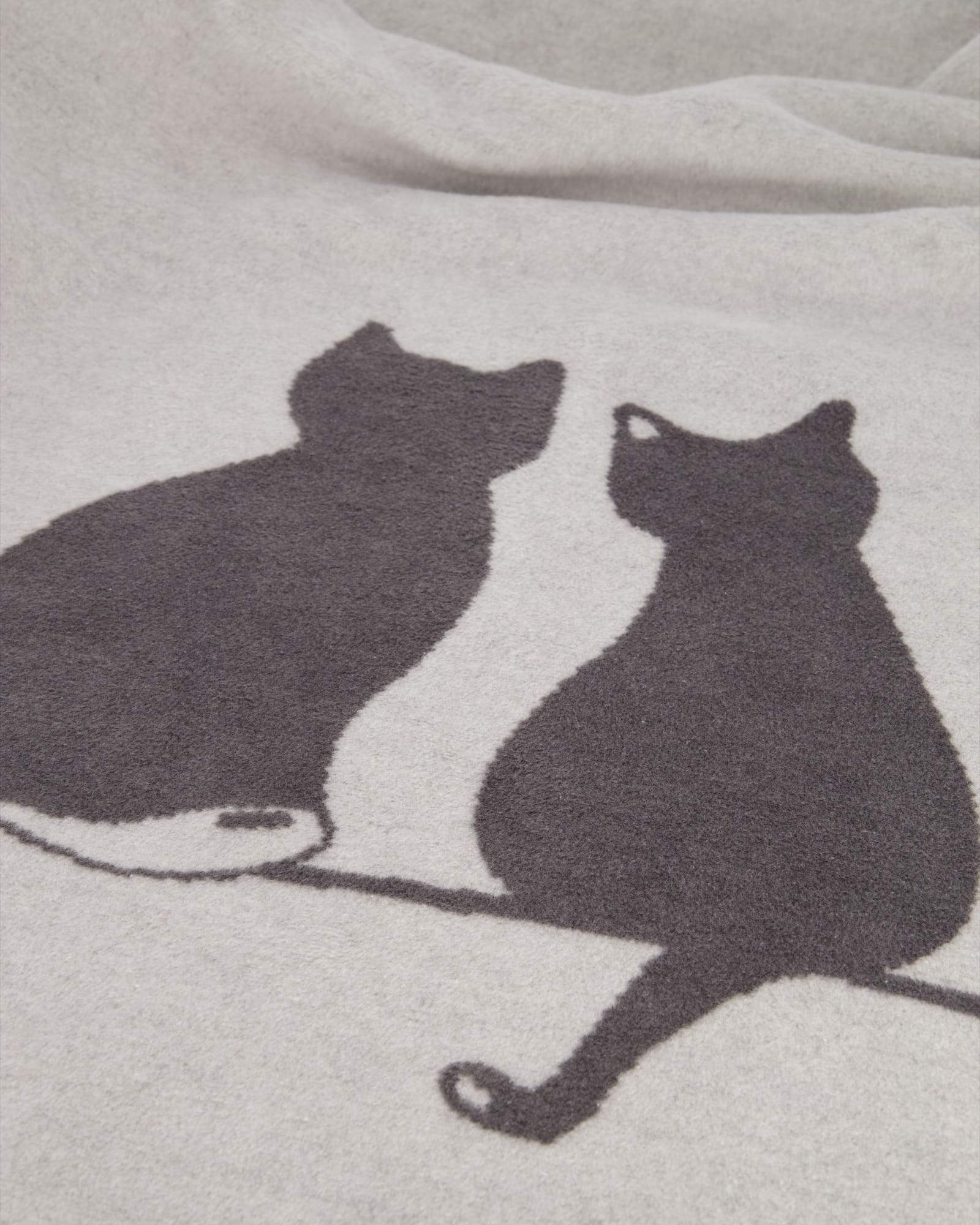 Cawö Home Wohndecken CUTE CATS EDITION You & Me 62630 stein/anthrazit - 70 - 150x200 cm