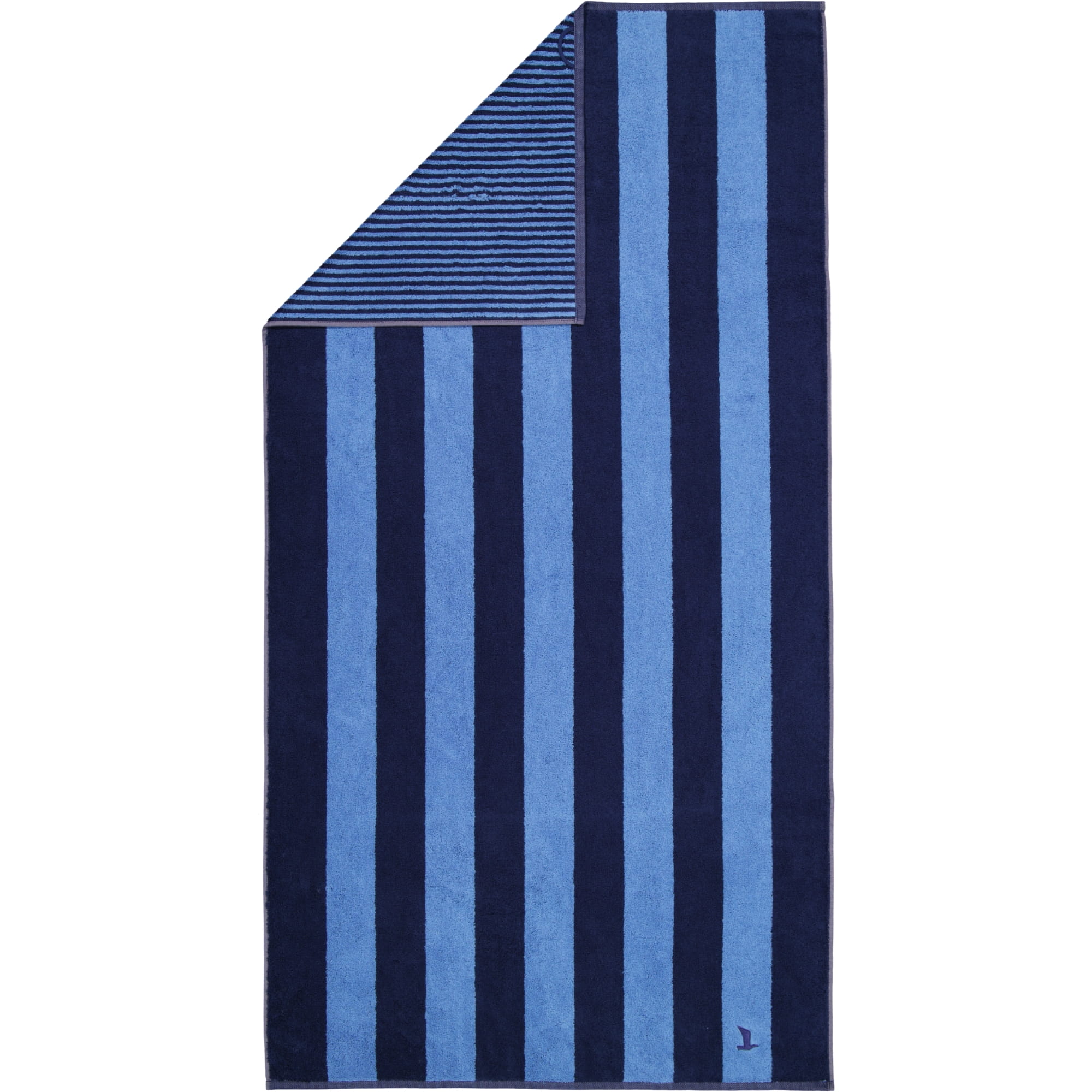 Möve Handtücher Superwuschel Blockstreifen deep sea/cornflower - 042 - Duschtuch 80x150 cm