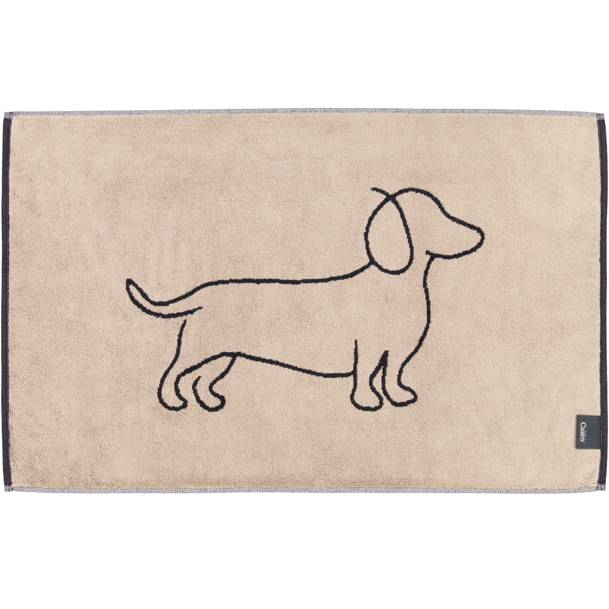 Cawö Badematten WE LOVE DOGS Companion 6248 schwarz/beige - 93 - 50x80 cm