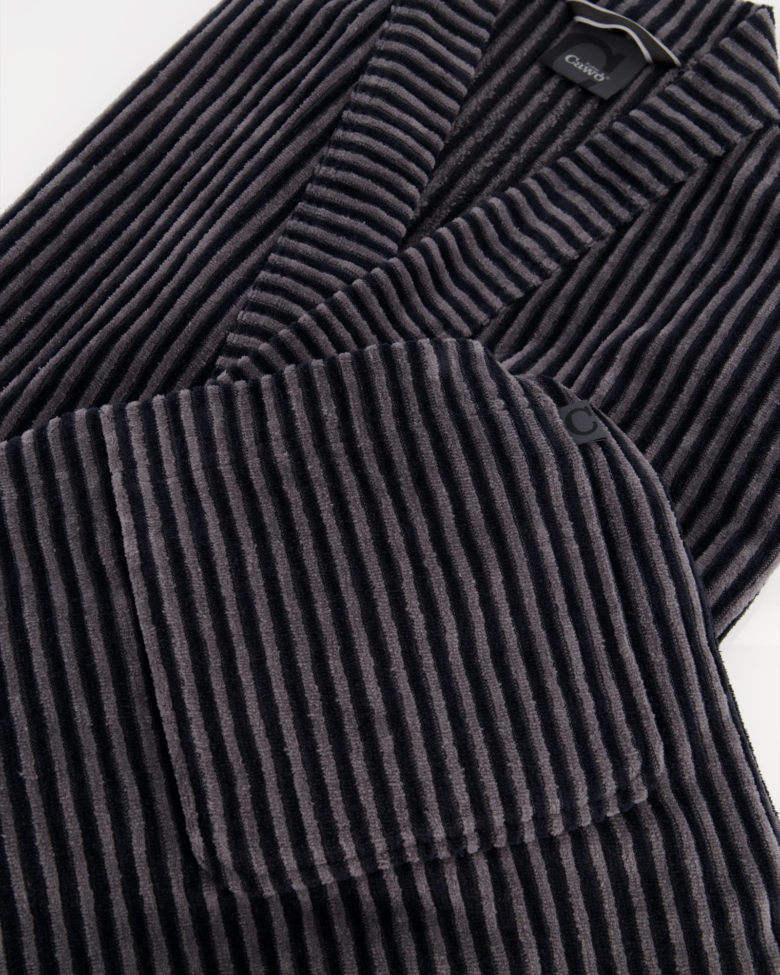 Cawö Bademäntel Herren Kimono Streifen 4854 anthrazit - 97