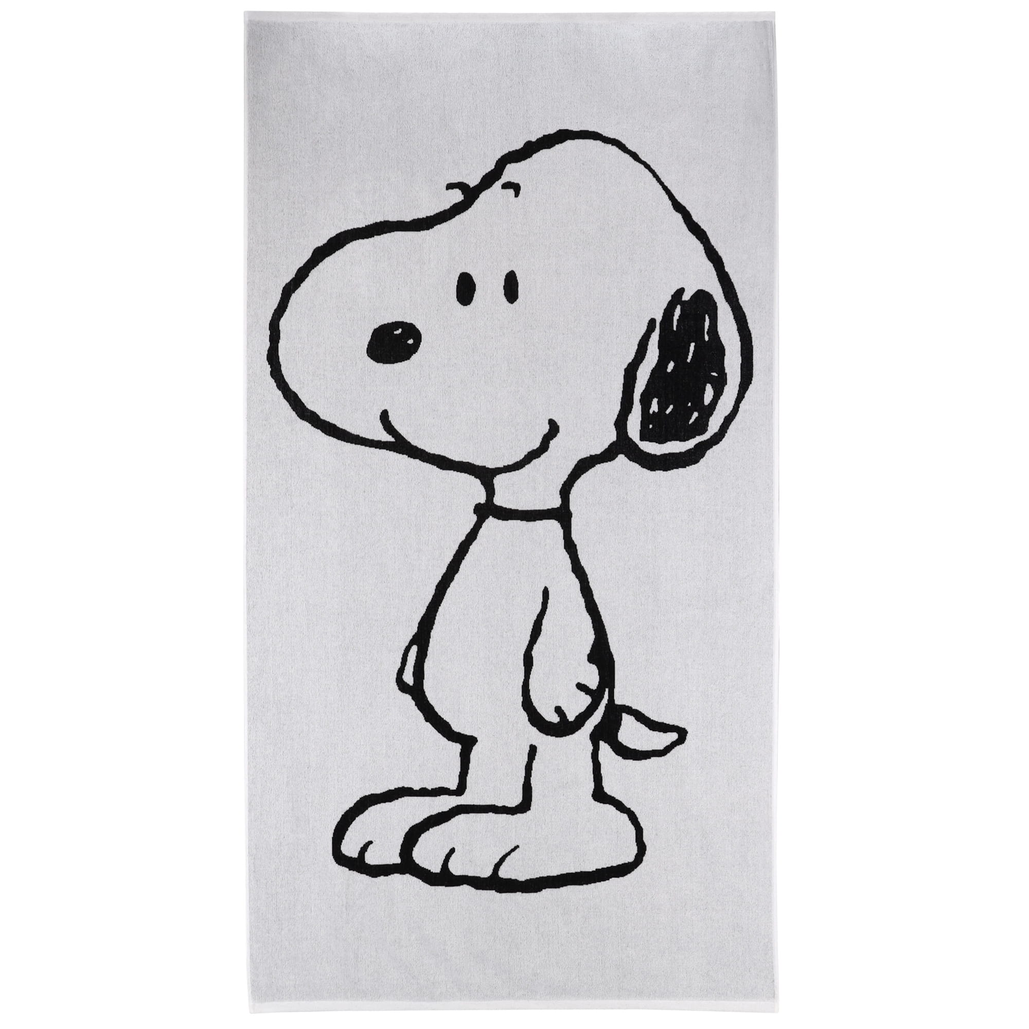 Vossen Strandtücher PEANUTS Snoopy Beach black/white - 0001 - Strandtuch 100x180 cm