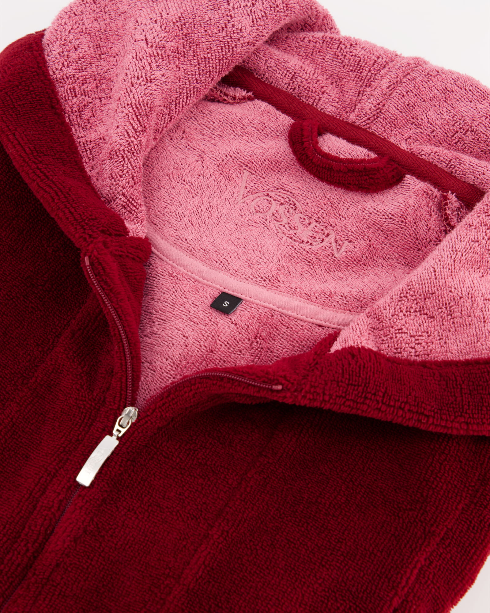 Vossen Bademäntel Damen Kurzmantel mit Kapuze Palermo burgundy - 016