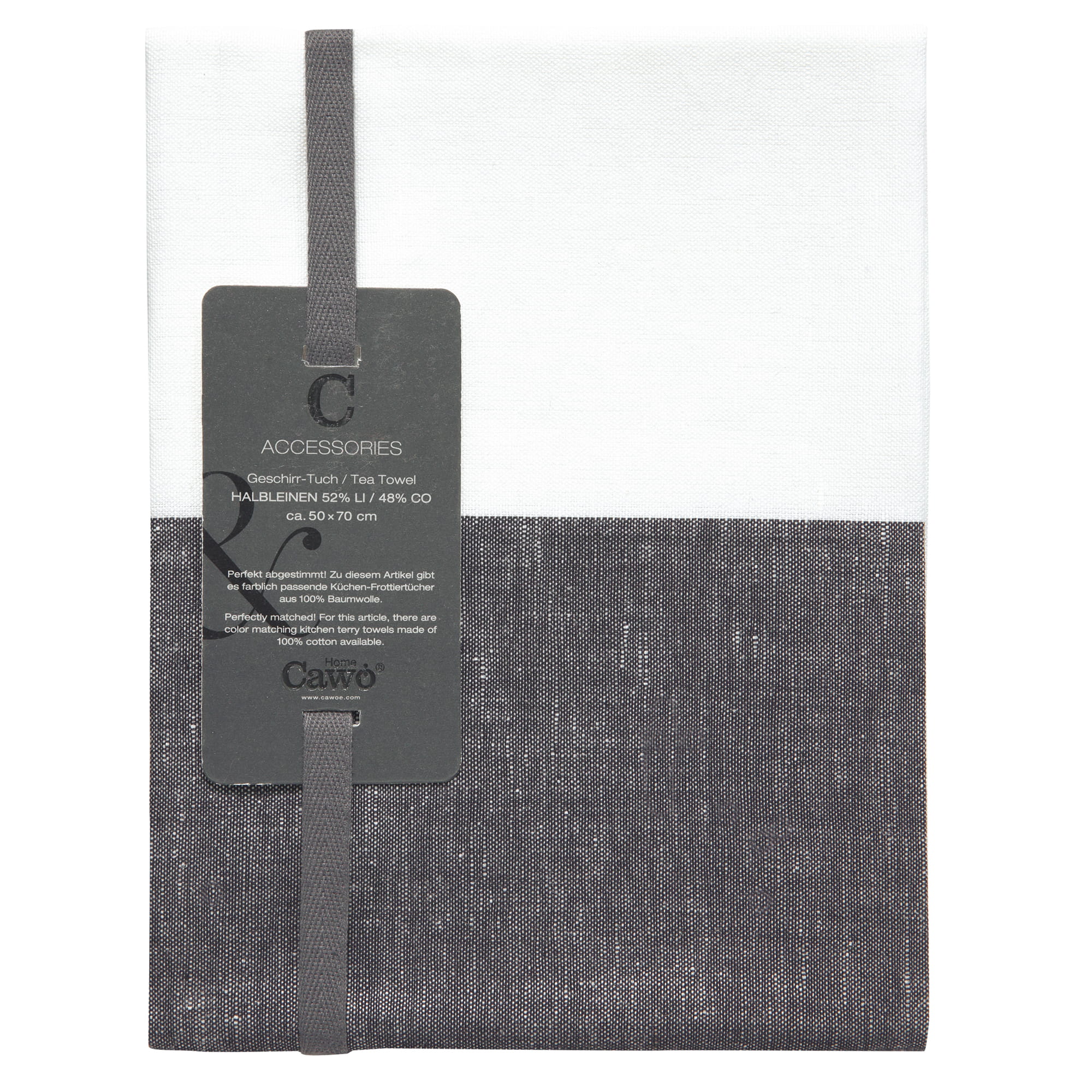 Cawö Home Geschirrtücher Cuisine Duo 535 schwarz/weiß - 96 - 50x70 cm