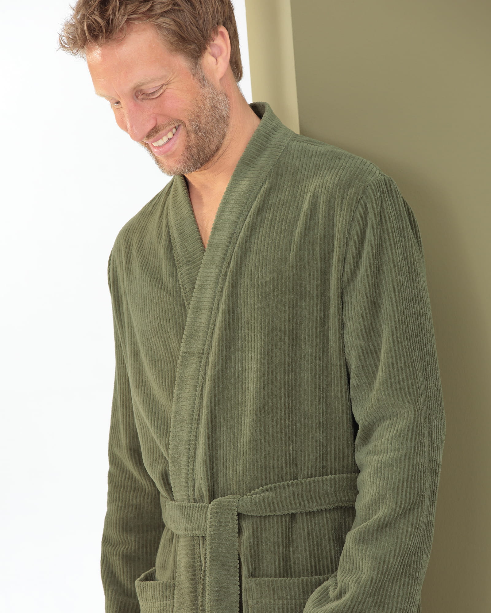 Cawö Bademäntel Herren Kimono Cord-Optik 6540 field - 453