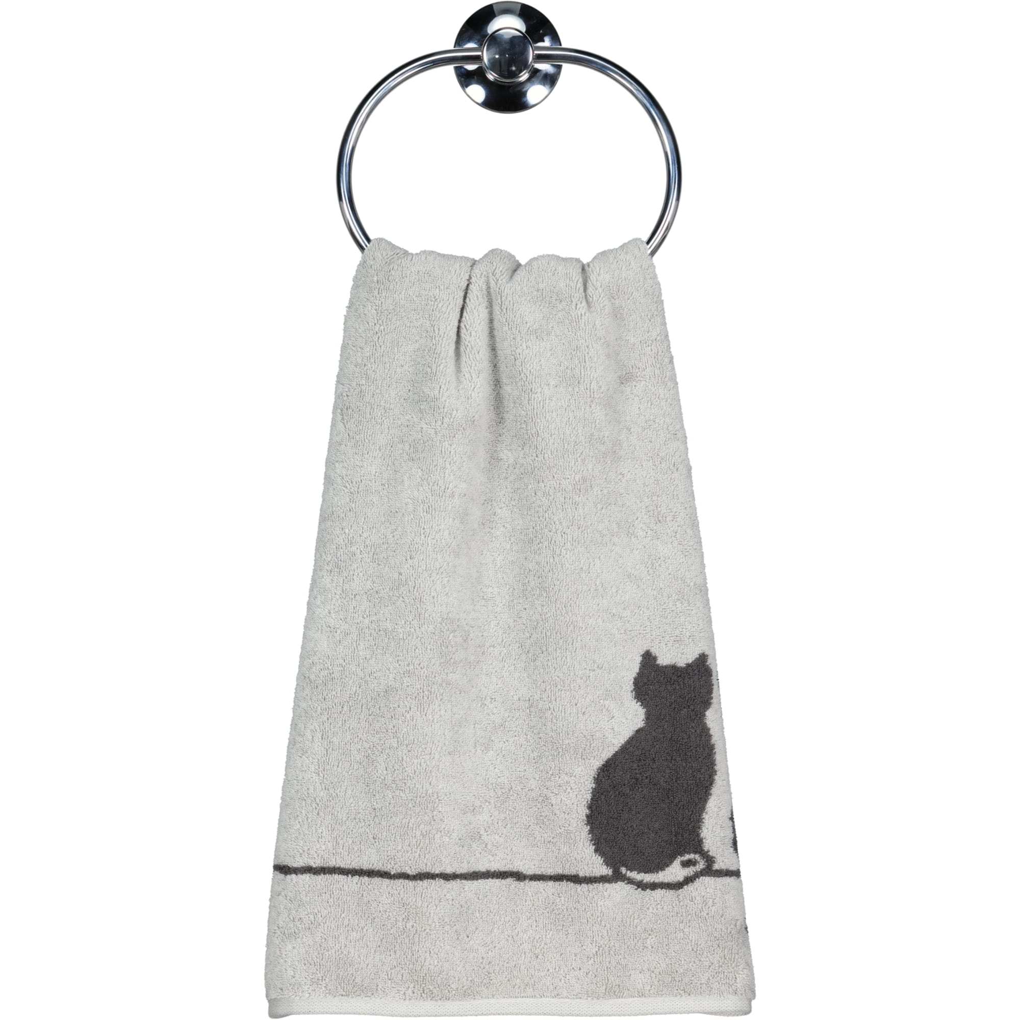 Cawö Handtücher CUTE CATS EDITION You & Me 6263 platin/basalt - 70 - Handtuch 50x100 cm