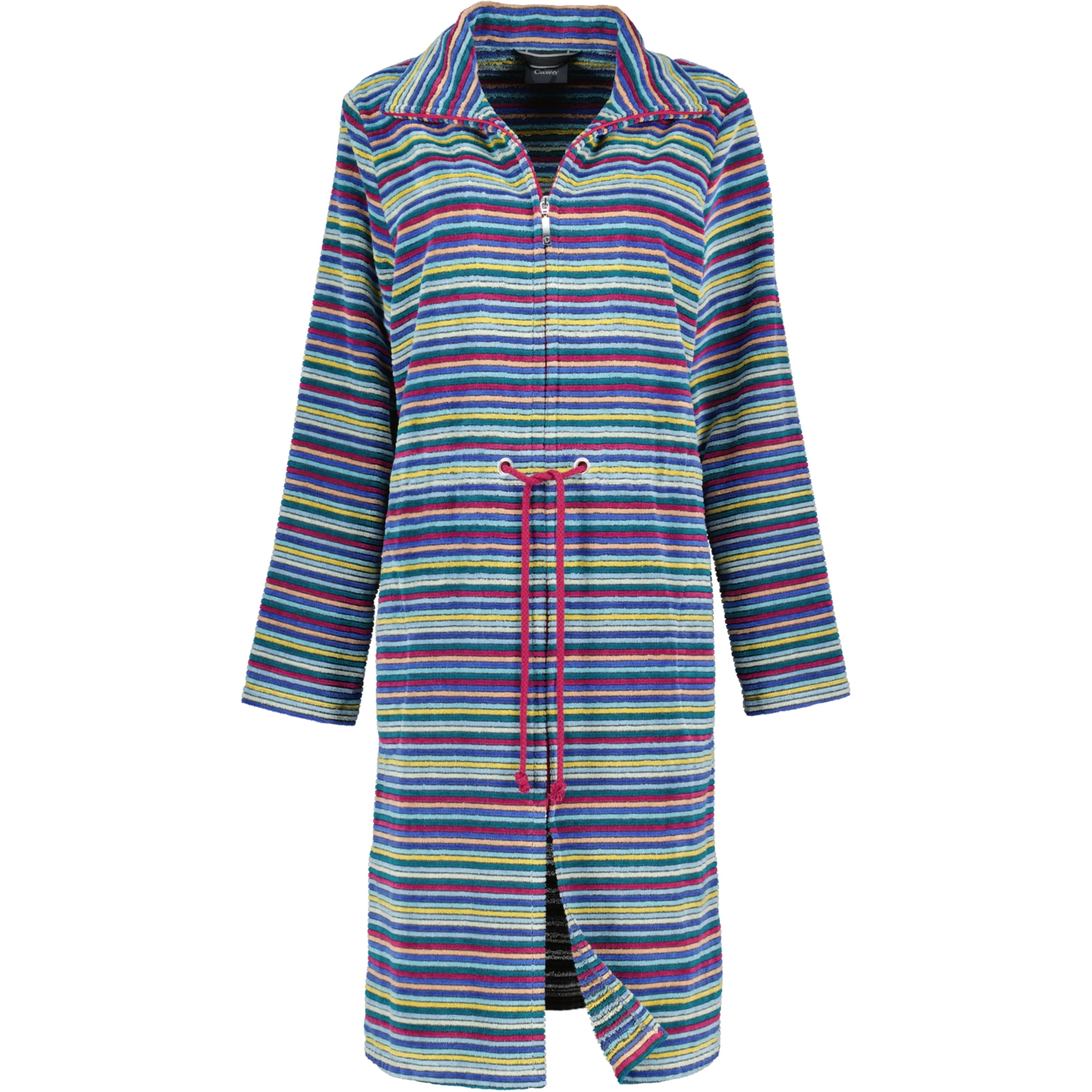 Cawö Bademäntel Damen Reißverschluss mit Tunnelgürtel Streifen 6218 multicolor - 12