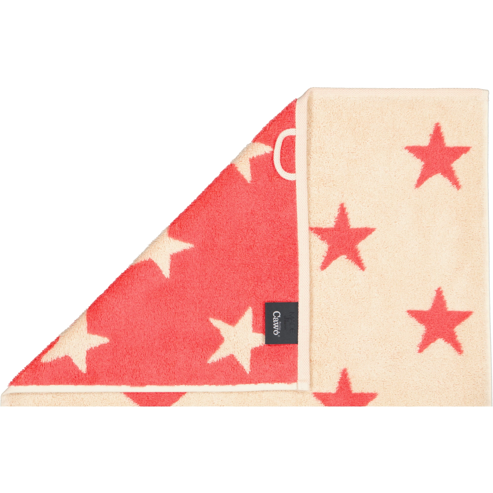Cawö Handtücher NEW STARS Sterne groß 6260 beige/pink - 32 - Handtuch 50x100 cm