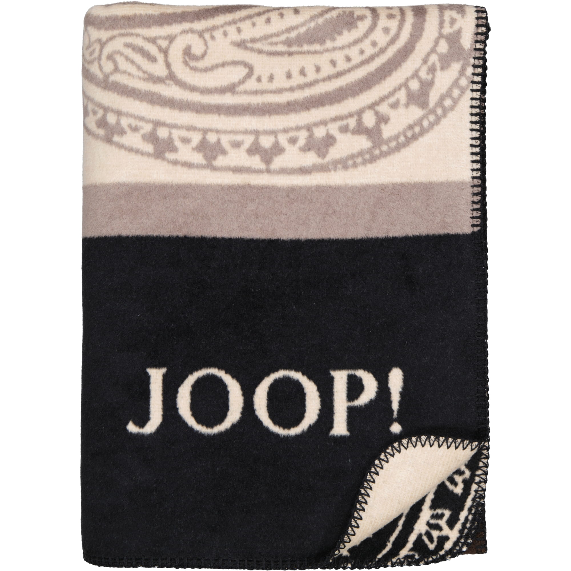 JOOP! Wohndecken Paisley Stripes Schwarz - 150x200 cm