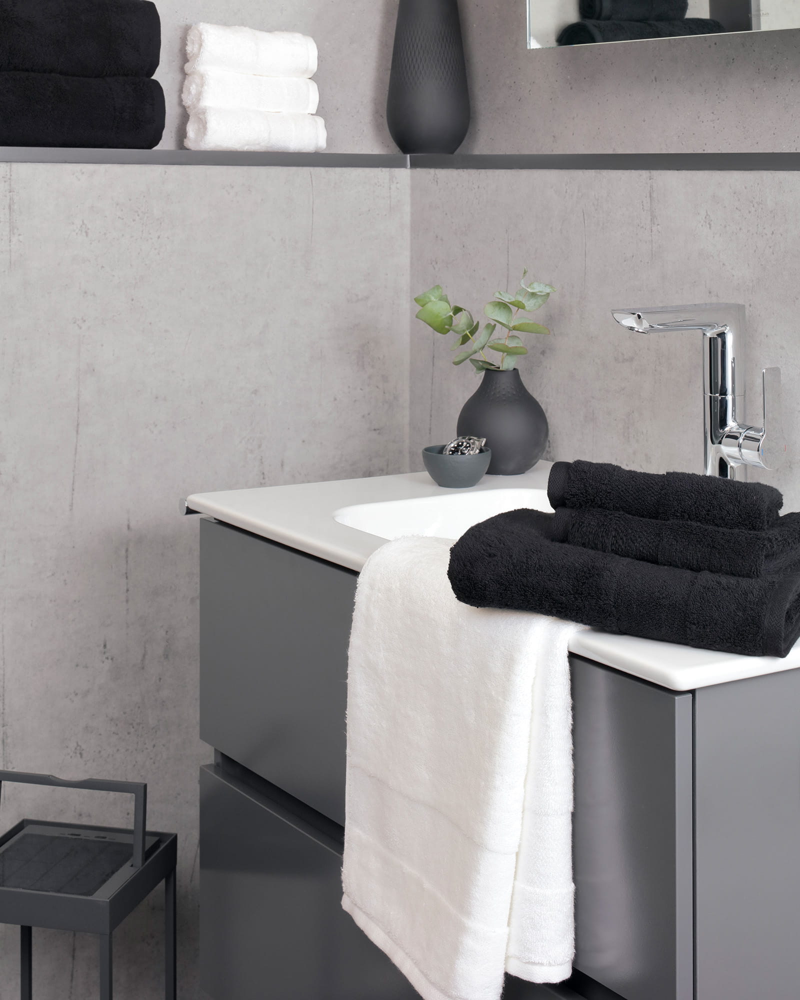 Villeroy & Boch Handtücher One 2550 - Farbe: coal black - 906 - Waschhandschuh 16x22 cm